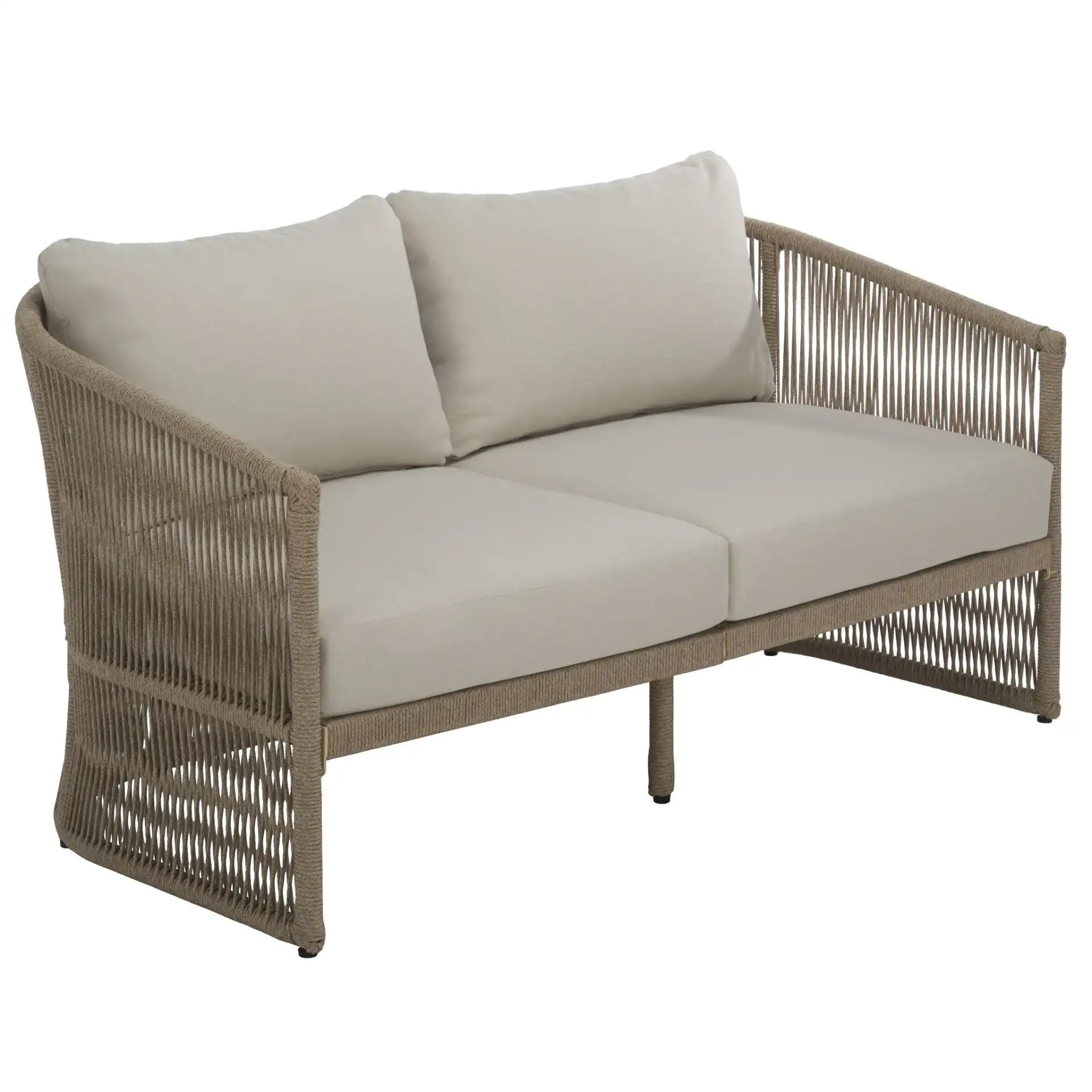 Gillian Loveseat in Heather Tan / Ivory, detail view