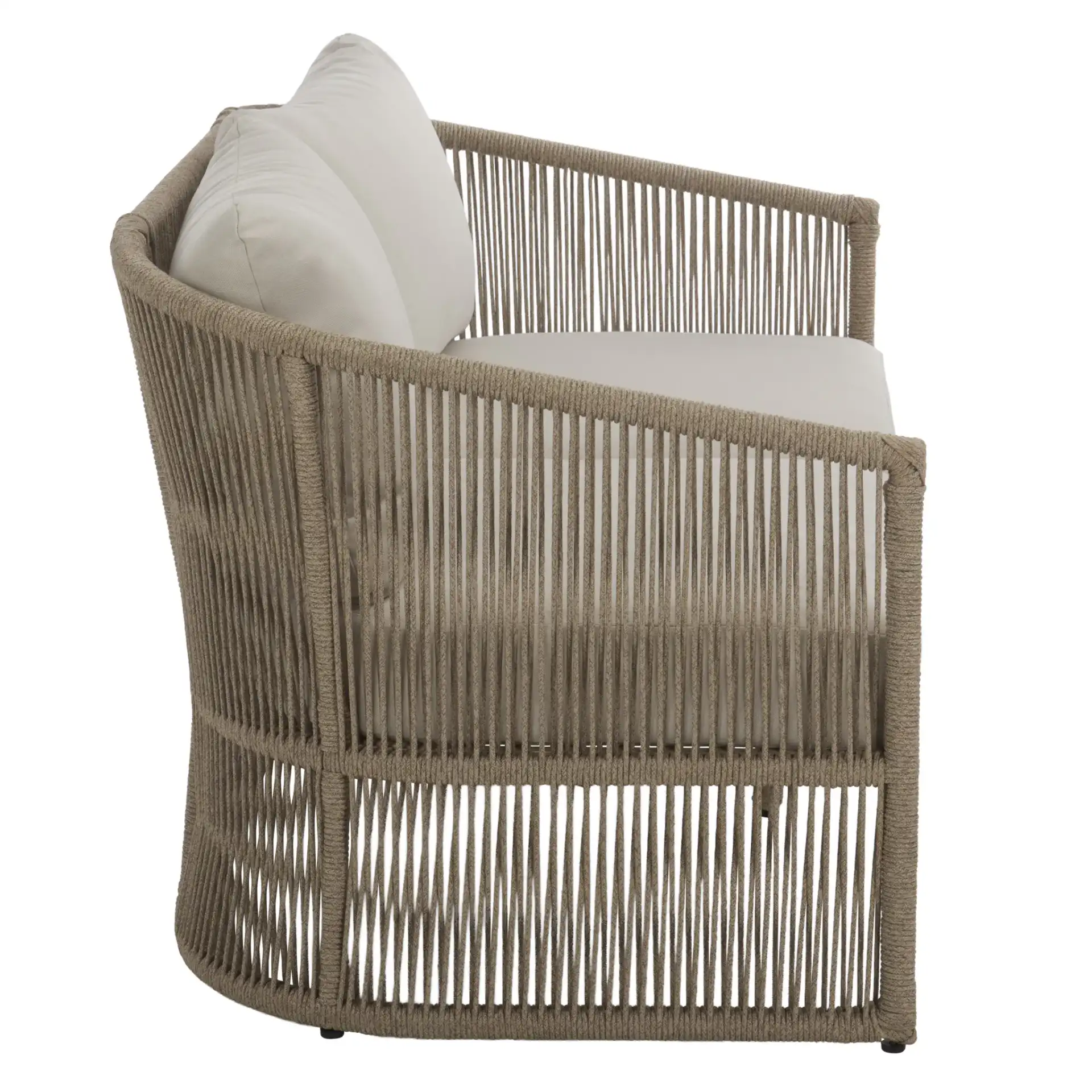 Gillian Loveseat in Heather Tan / Ivory, detail view