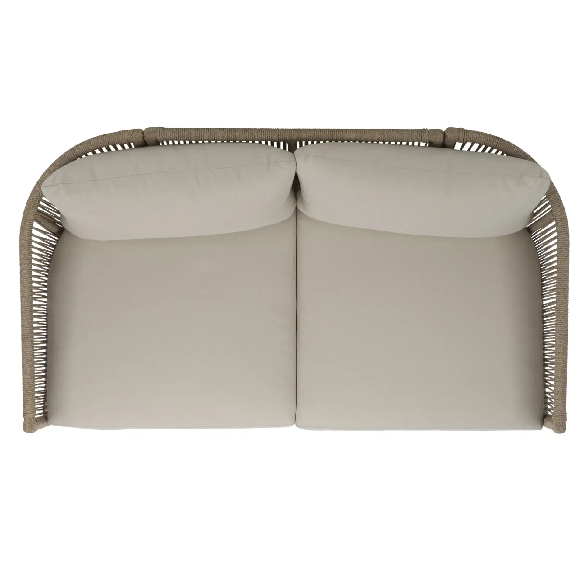 Gillian Loveseat in Heather Tan / Ivory, detail view