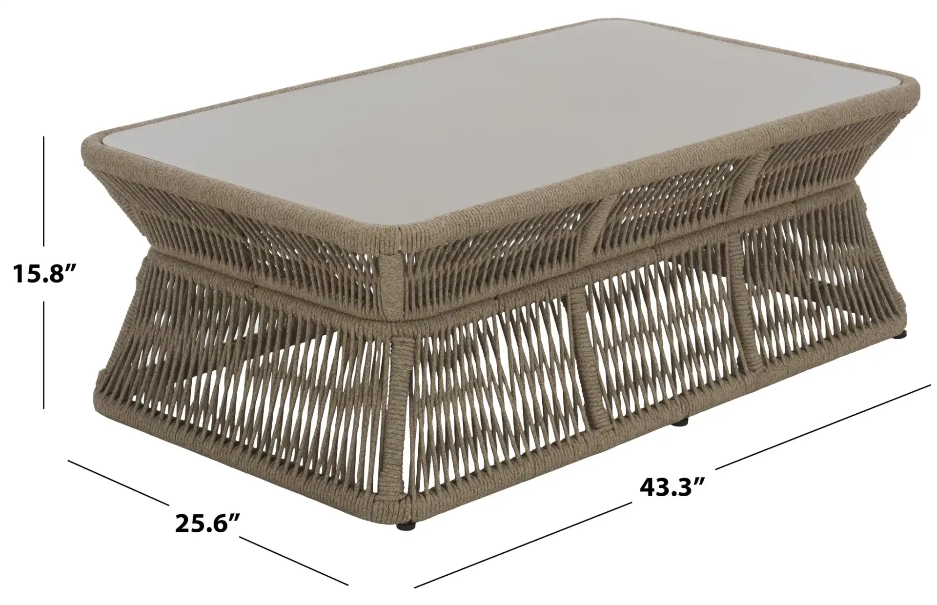 Gillian Rectangle Coffee Table in Heather Tan / Ivory, detail view