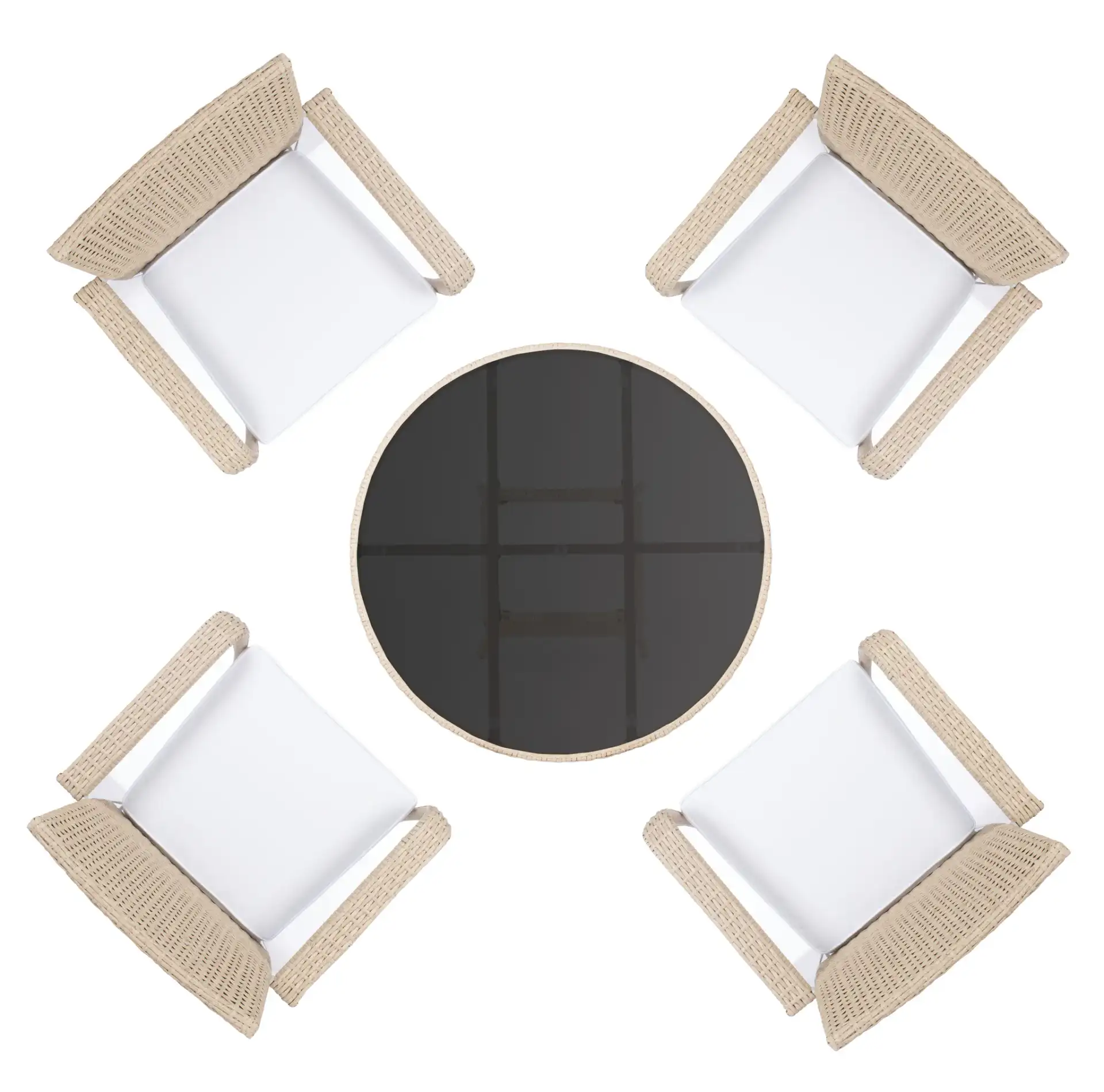 Laina Five-Piece Dining Set in Beige / White, detail view
