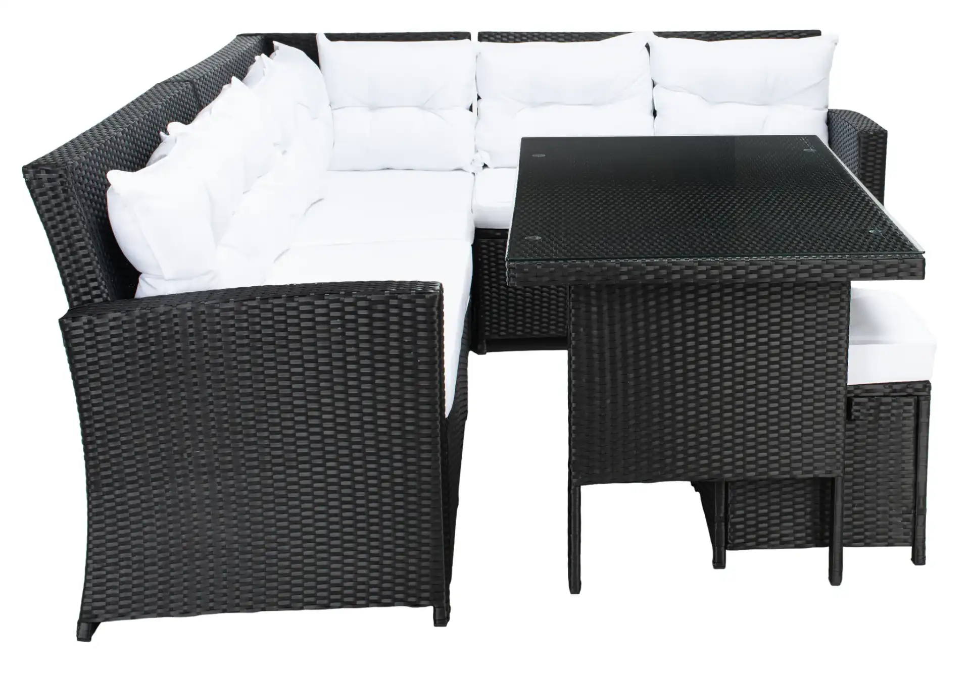 Miki Six-Piece Corner Set in Black / White, detail view
