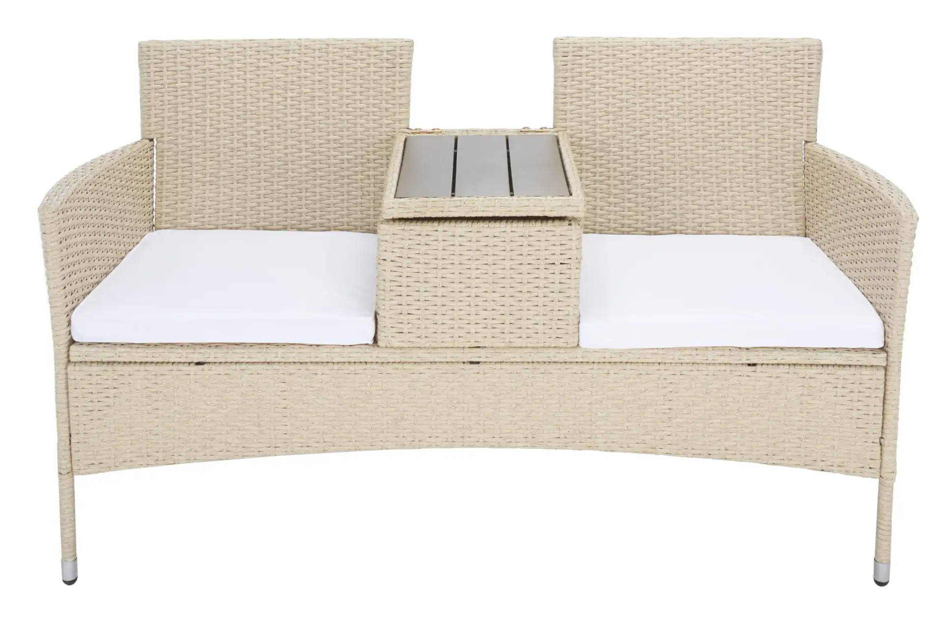 Viora Loveseat in Beige / White