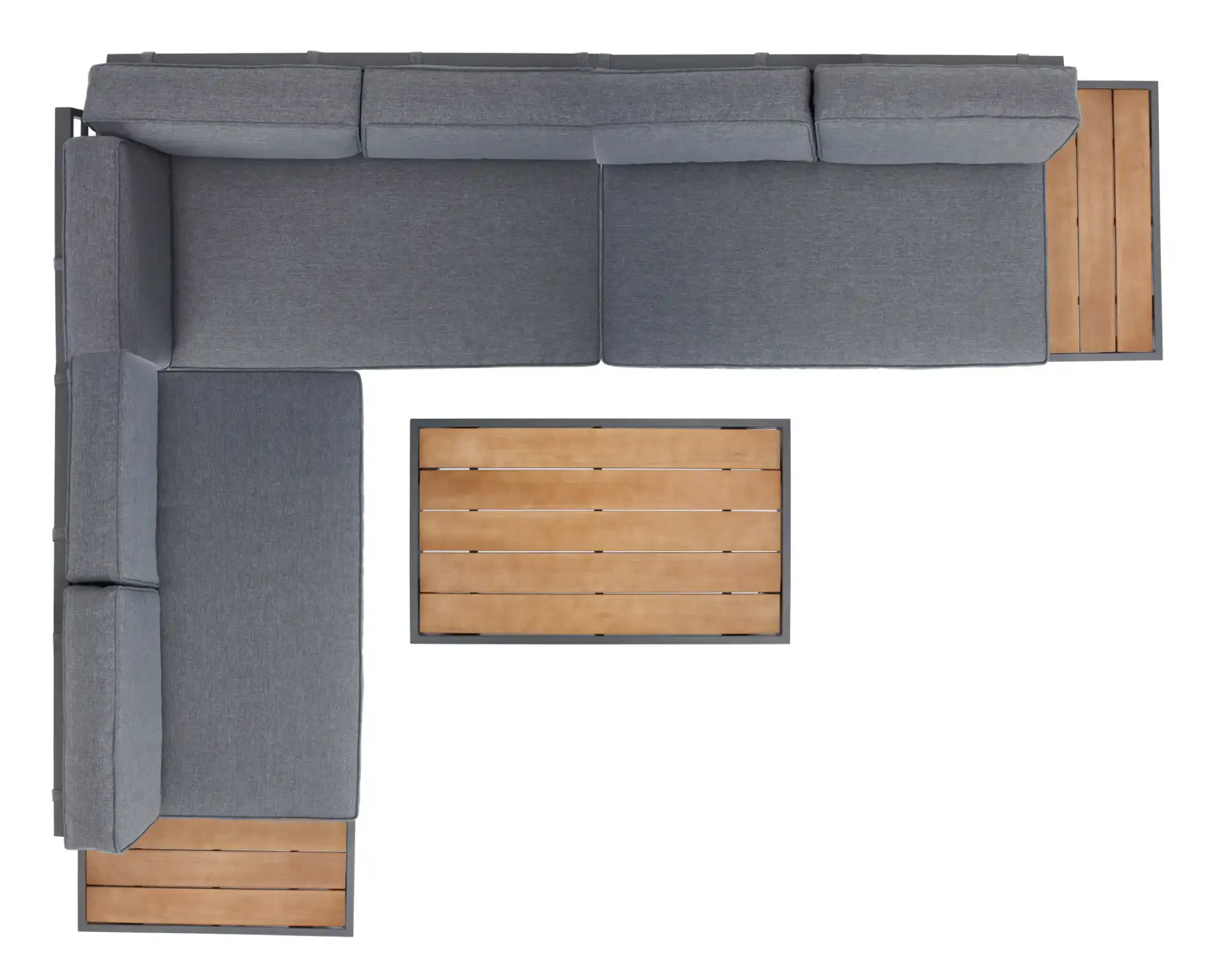 Guthrie Corner Living Set in Natural / Light Gray, detail view