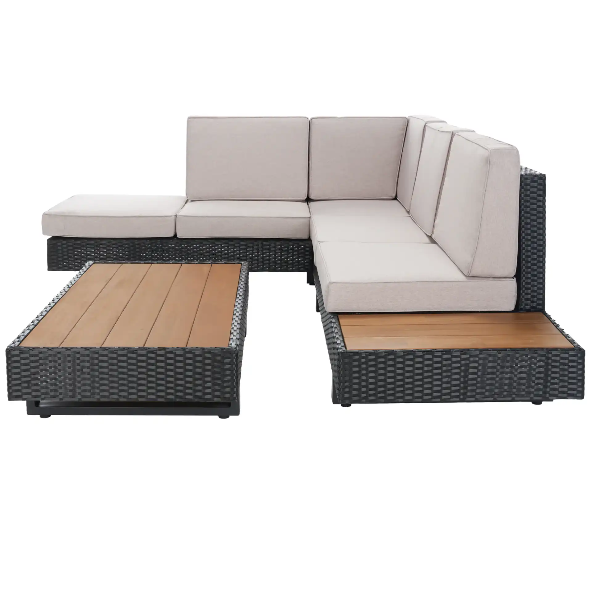 Allison Corner Living Set in Gray / Light Gray, detail view