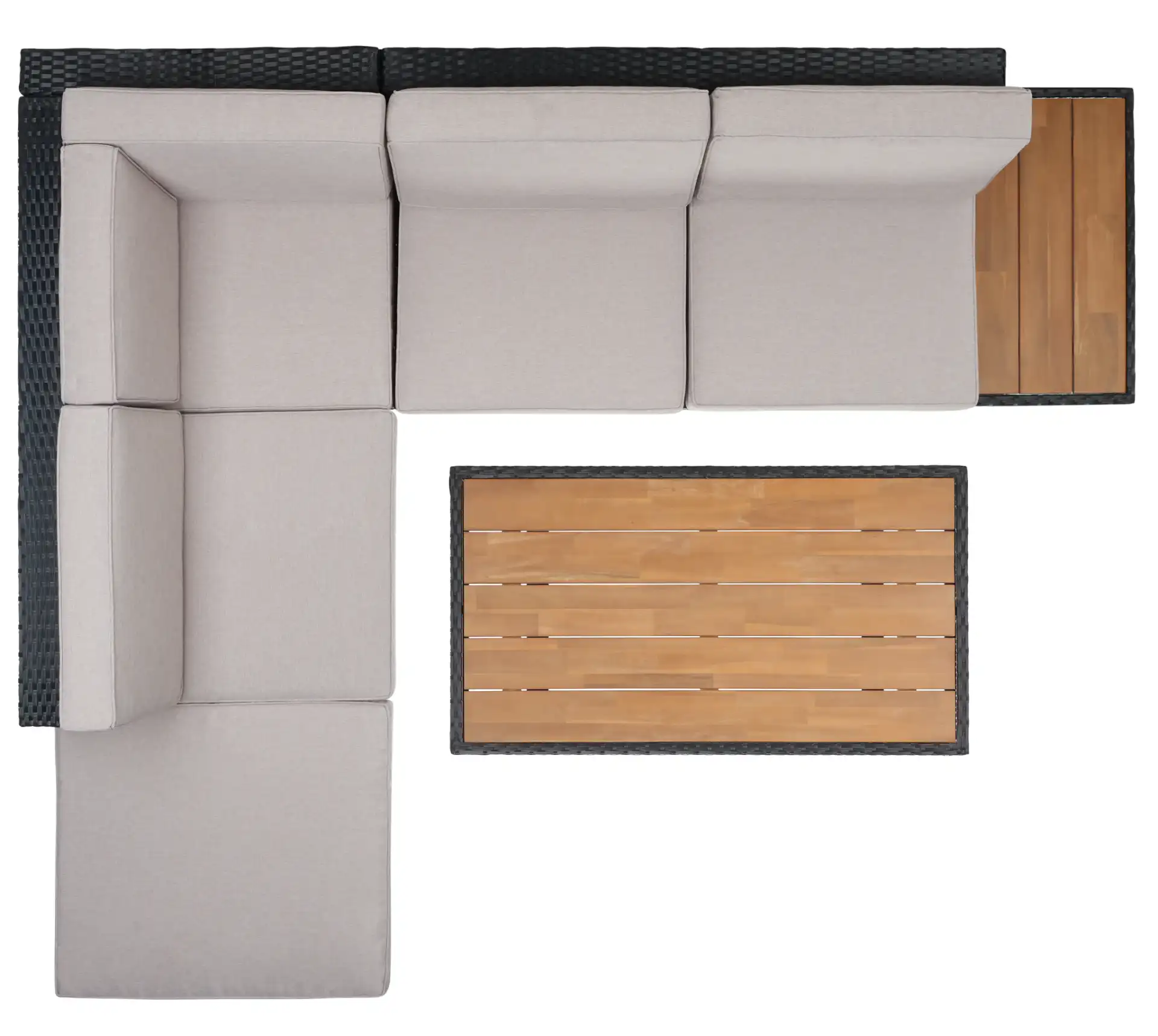 Allison Corner Living Set in Gray / Light Gray, detail view