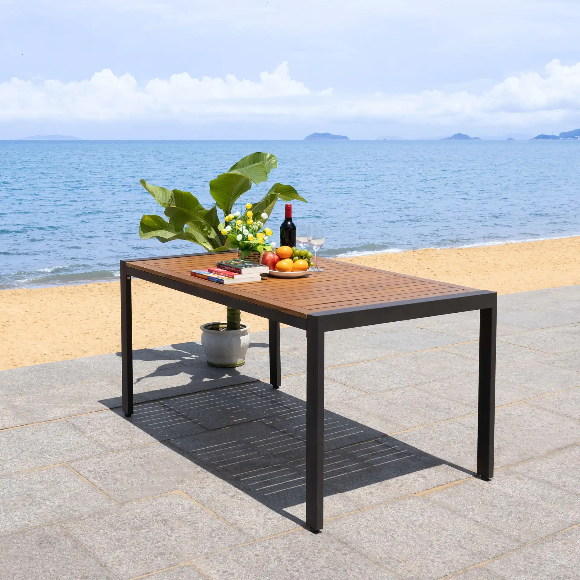 Guthrie Dining Table in Natural in a styled room