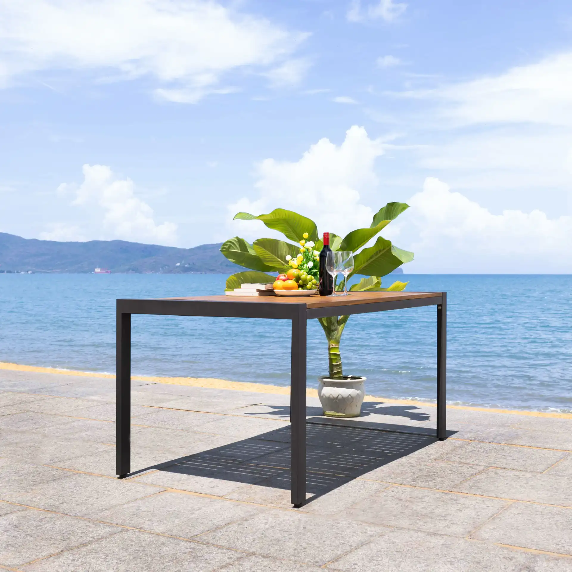 Guthrie Dining Table in Natural in a styled room