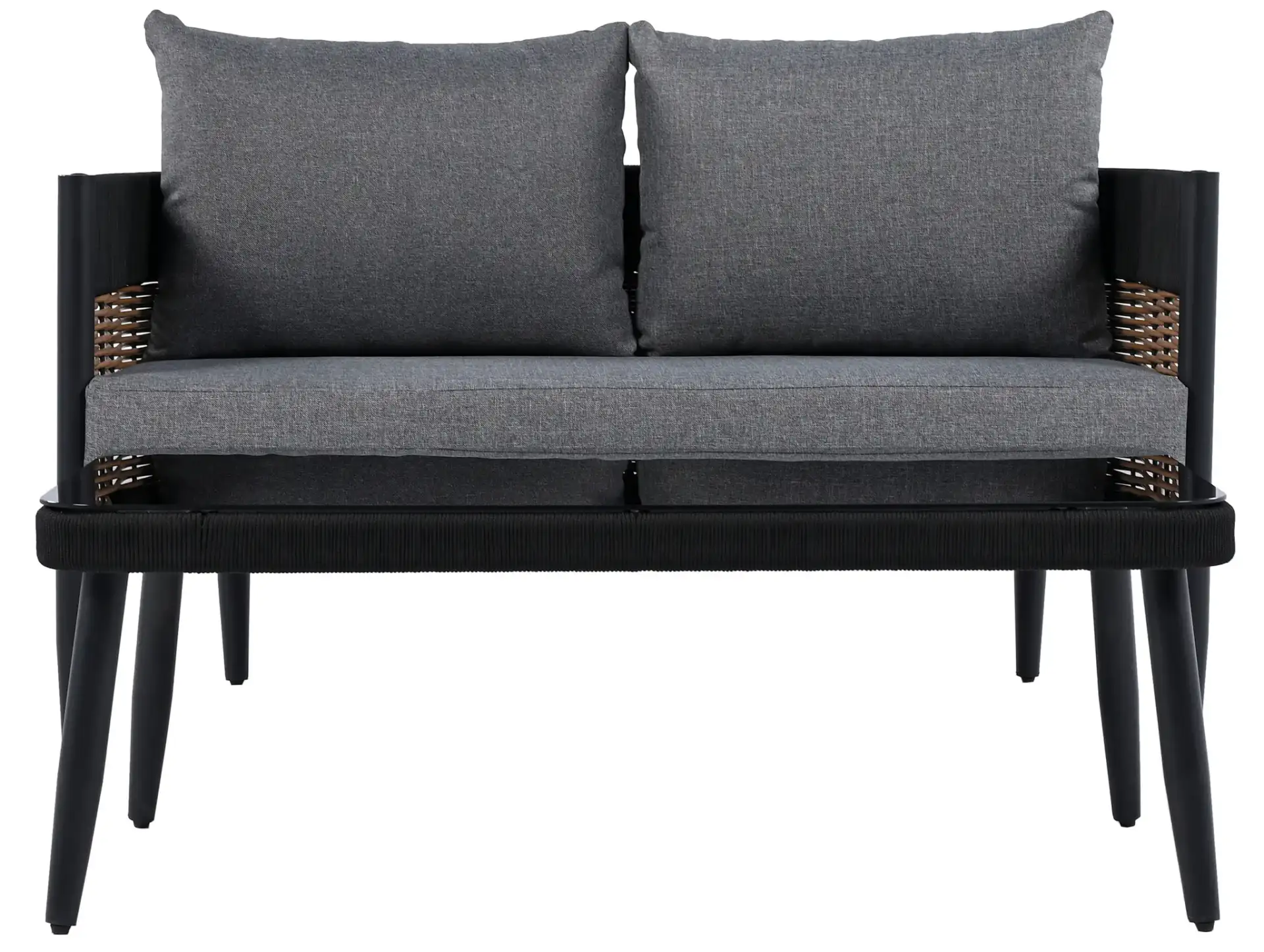 Harrison Bench And Table in Black / Gray