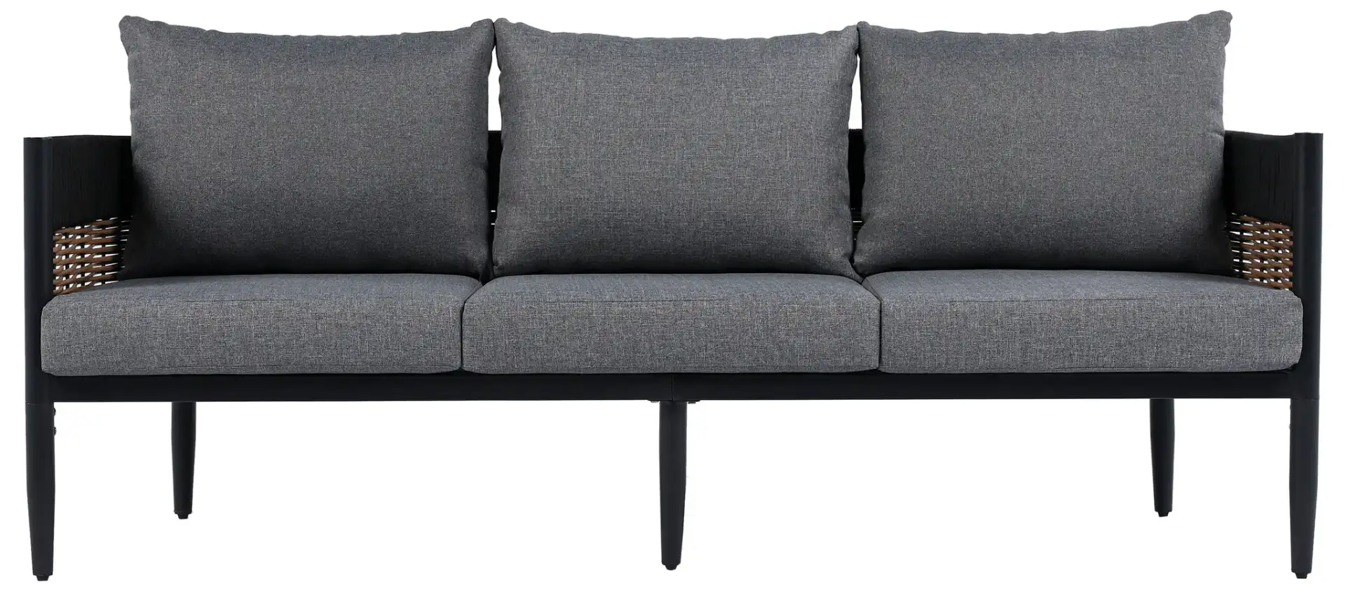 Harrison Three-Seater Sofa in Black / Gray