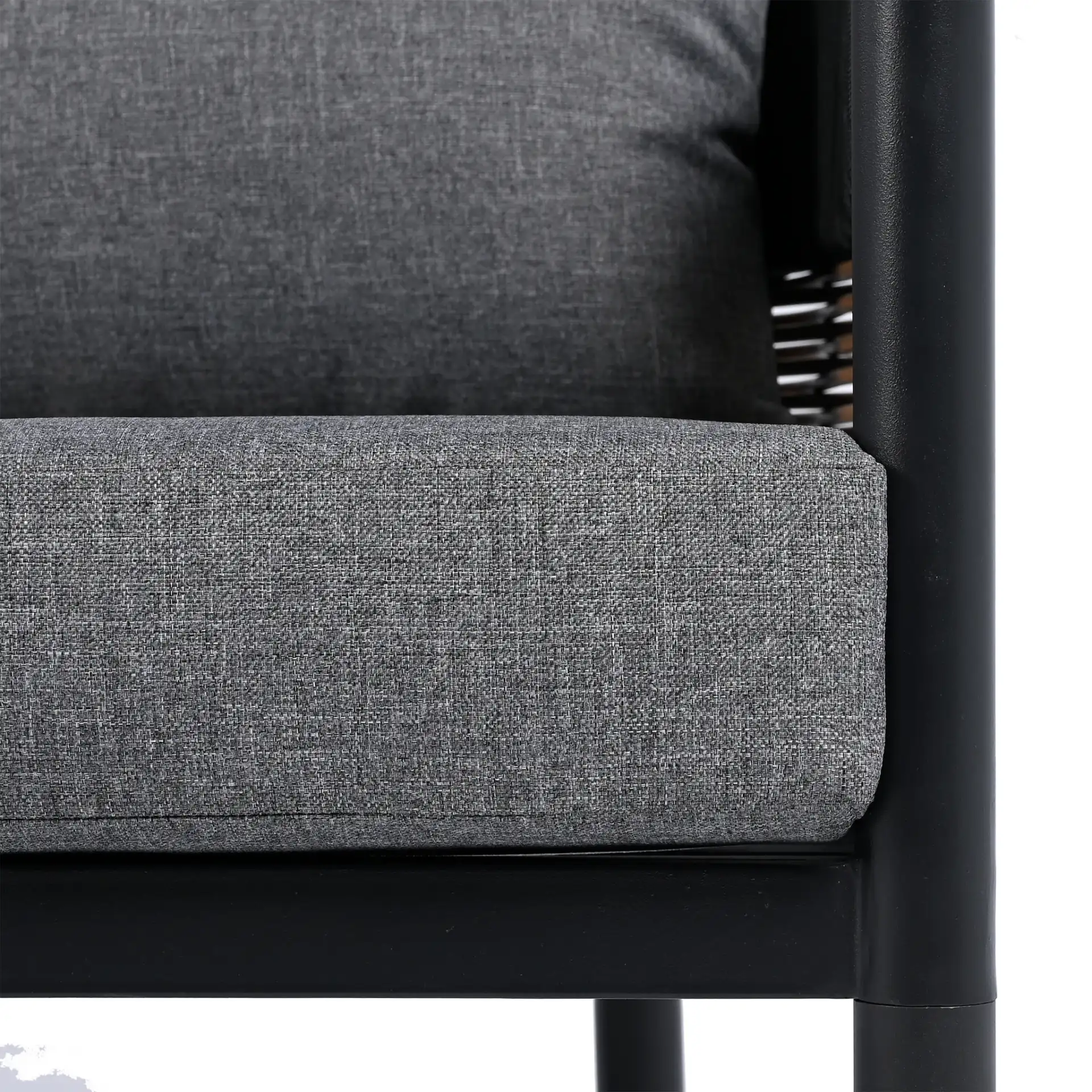 Harrison Corner Set in Black / Gray in a styled room