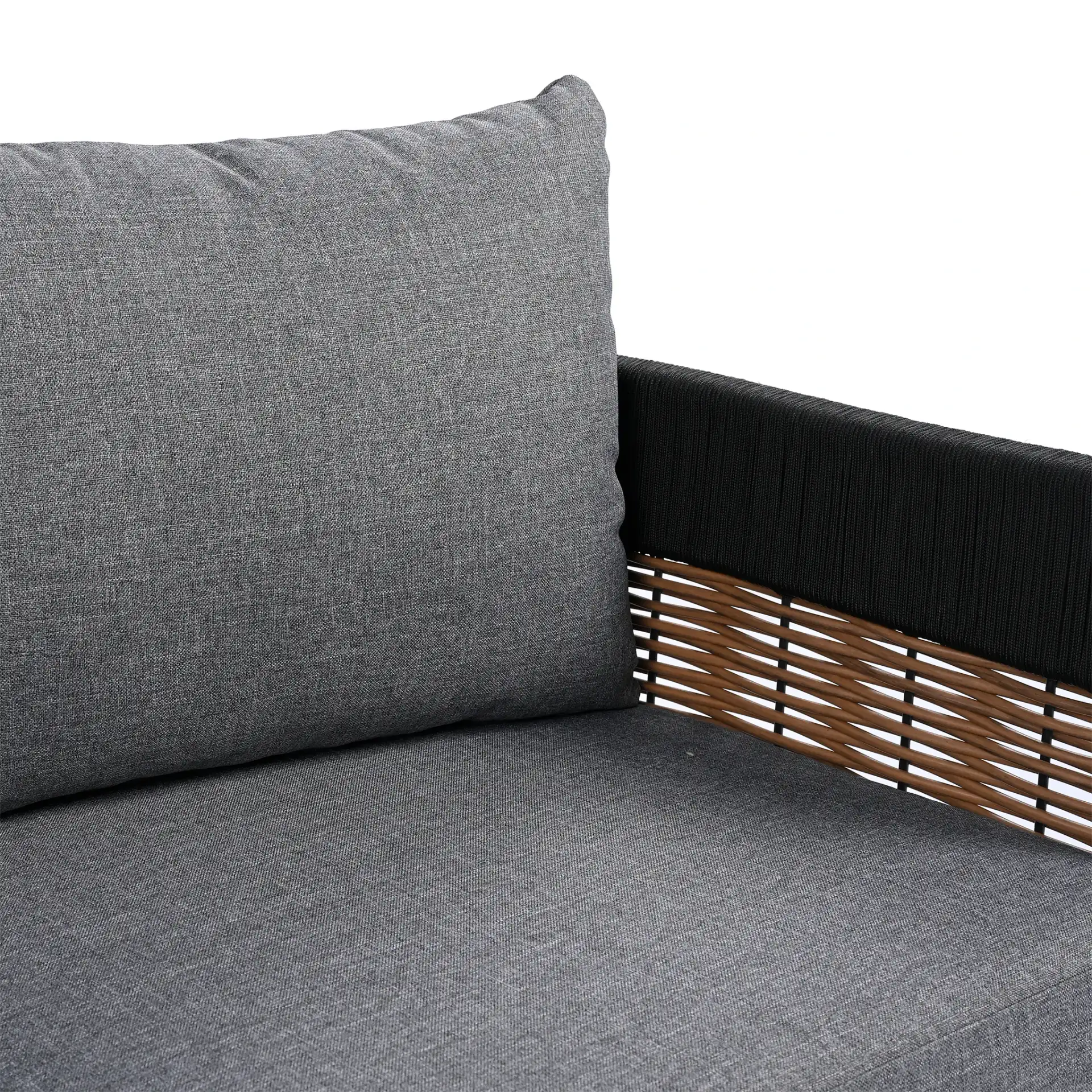 Harrison Corner Set in Black / Gray in a styled room
