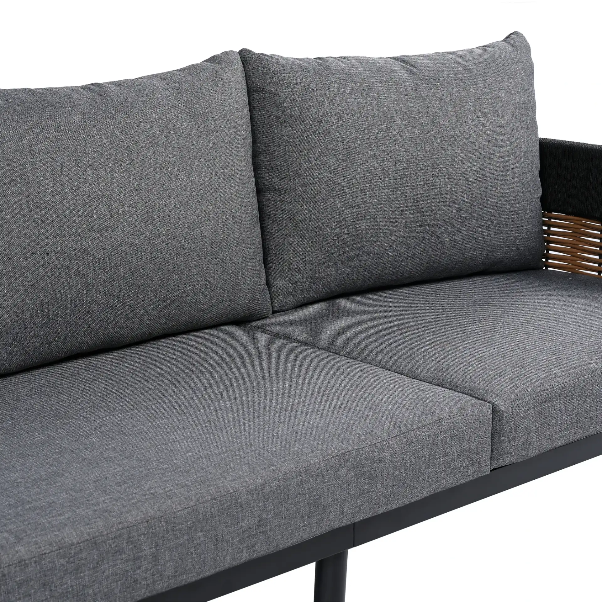 Harrison Corner Set in Black / Gray in a styled room