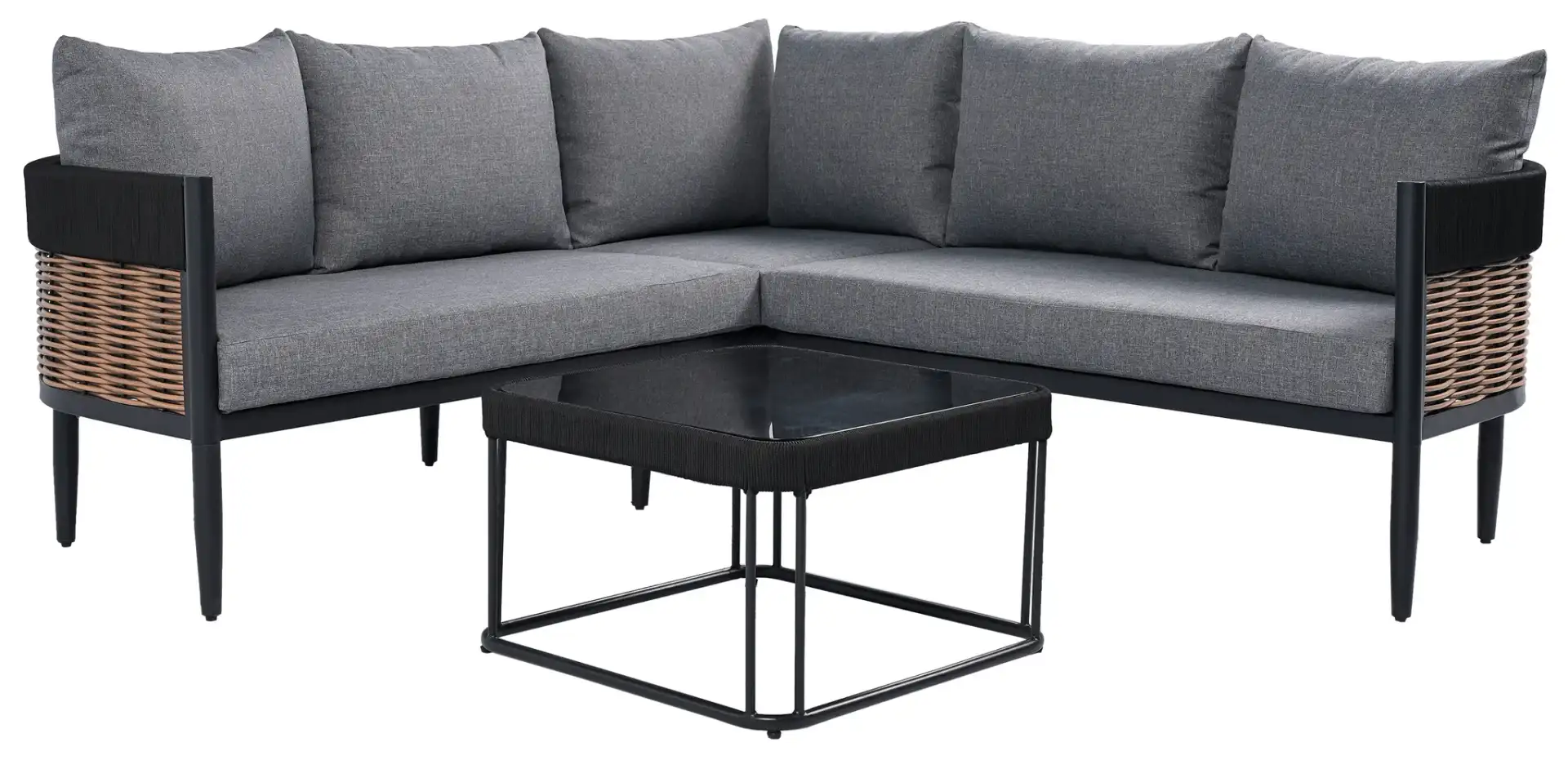 Harrison Corner Set in Black / Gray