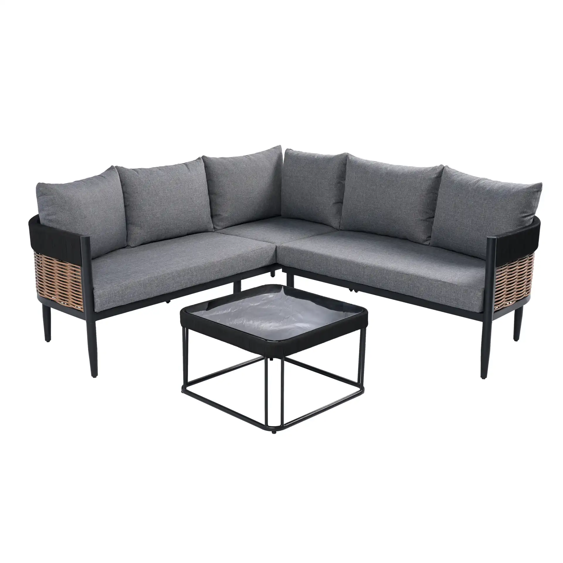 Harrison Corner Set in Black / Gray, detail view