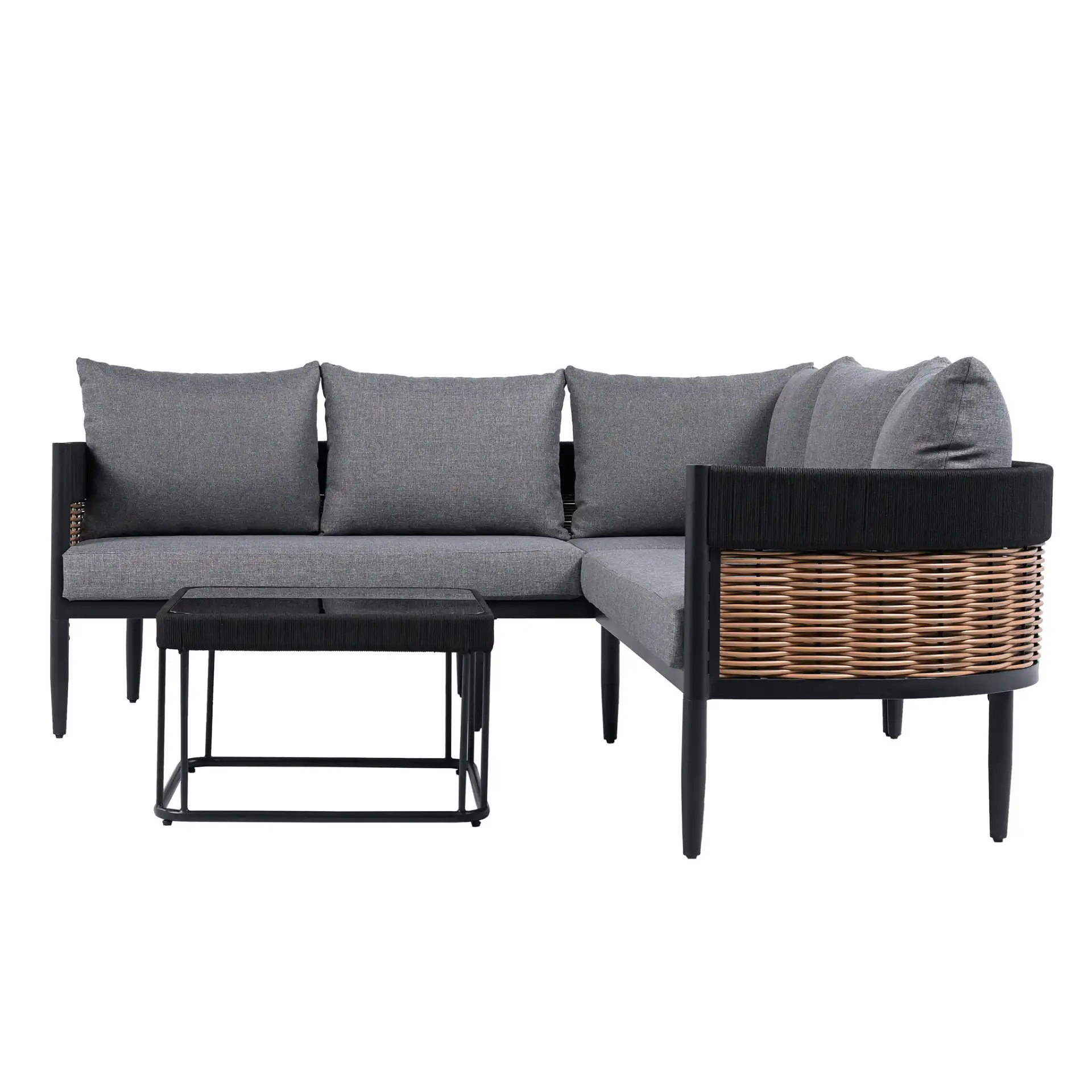 Harrison Corner Set in Black / Gray, detail view