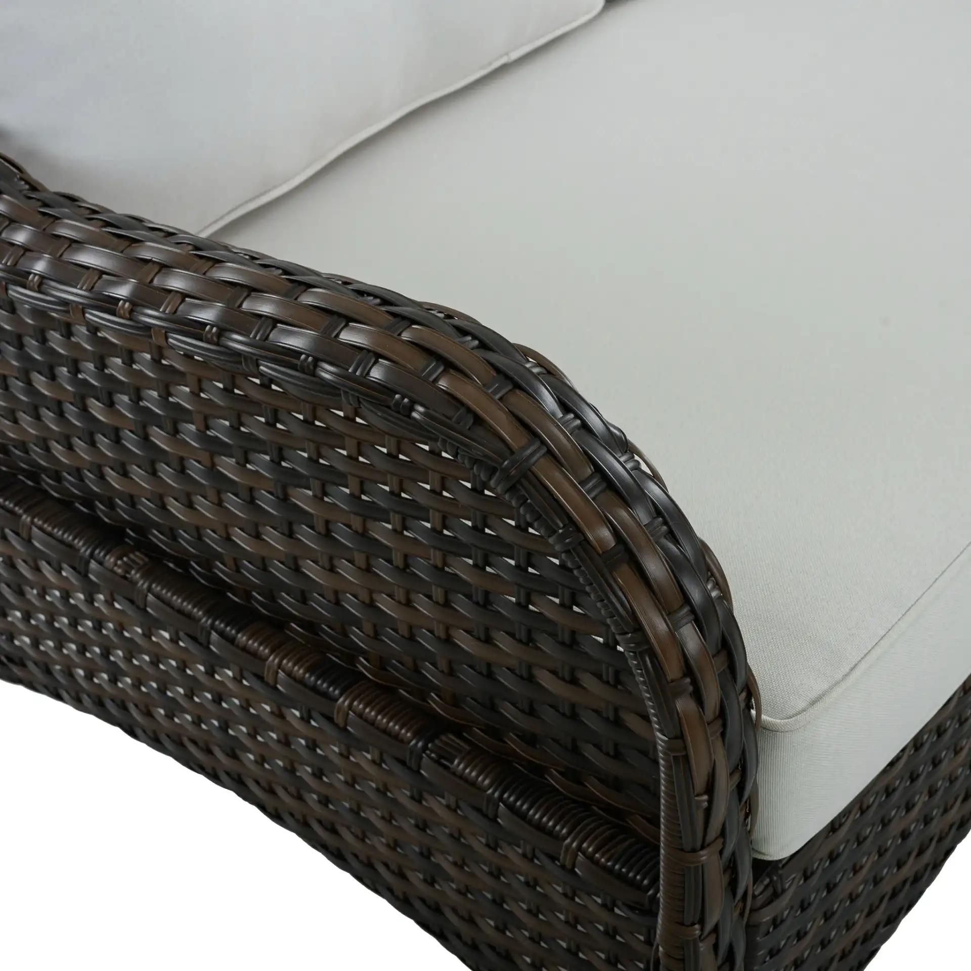 Allen Loveseat in Brown / Beige in a styled room
