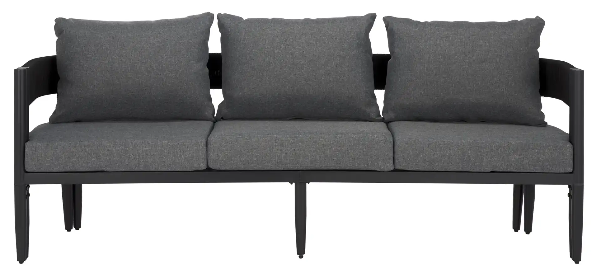Viola Three-Seater Sofa in Black / Gray