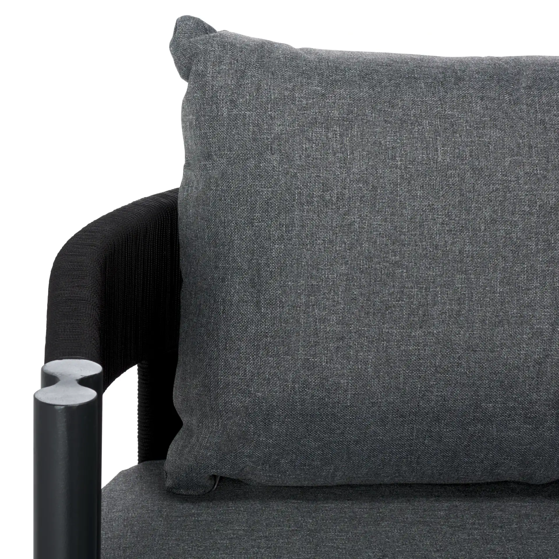 Viola Corner Set in Black / Gray in a styled room