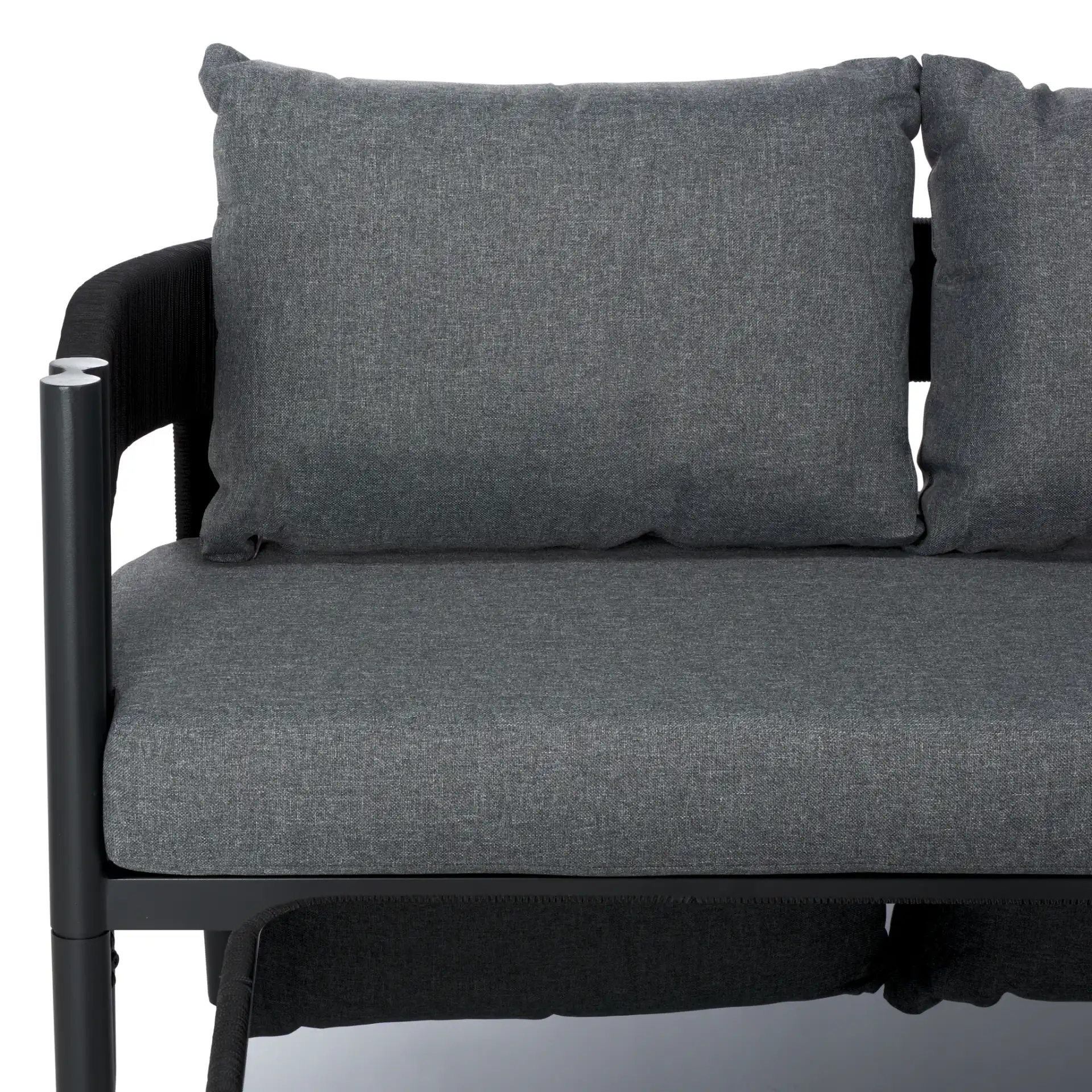 Viola Corner Set in Black / Gray in a styled room