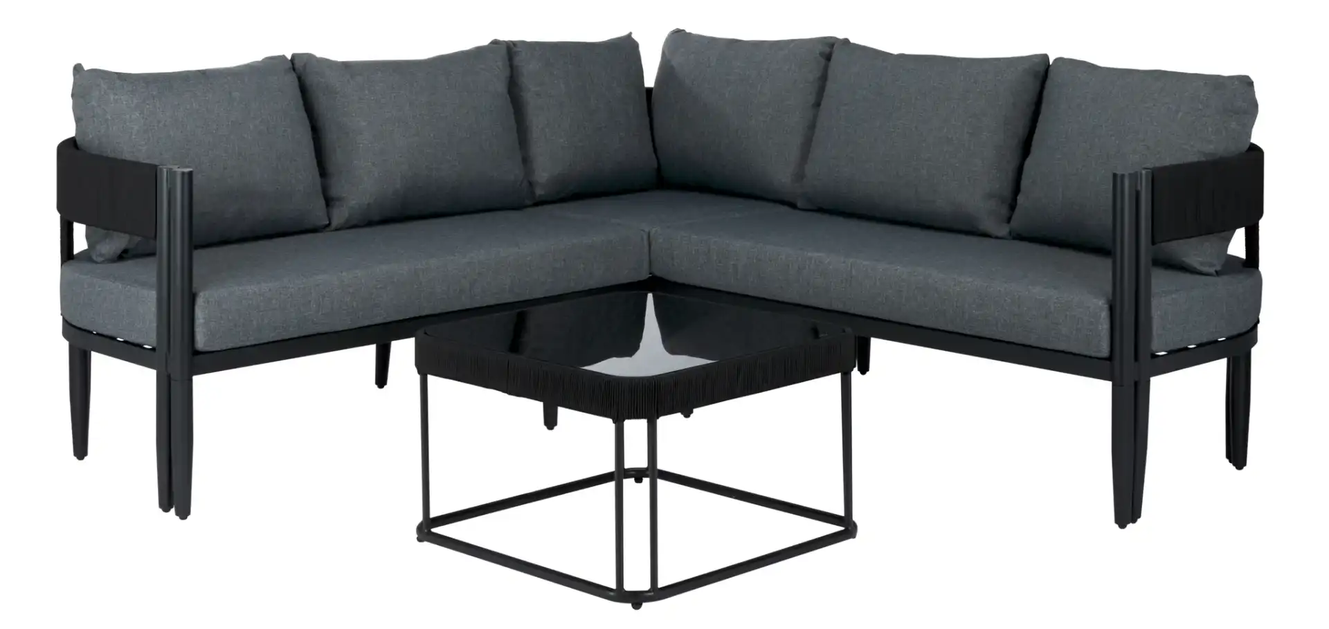 Viola Corner Set in Black / Gray