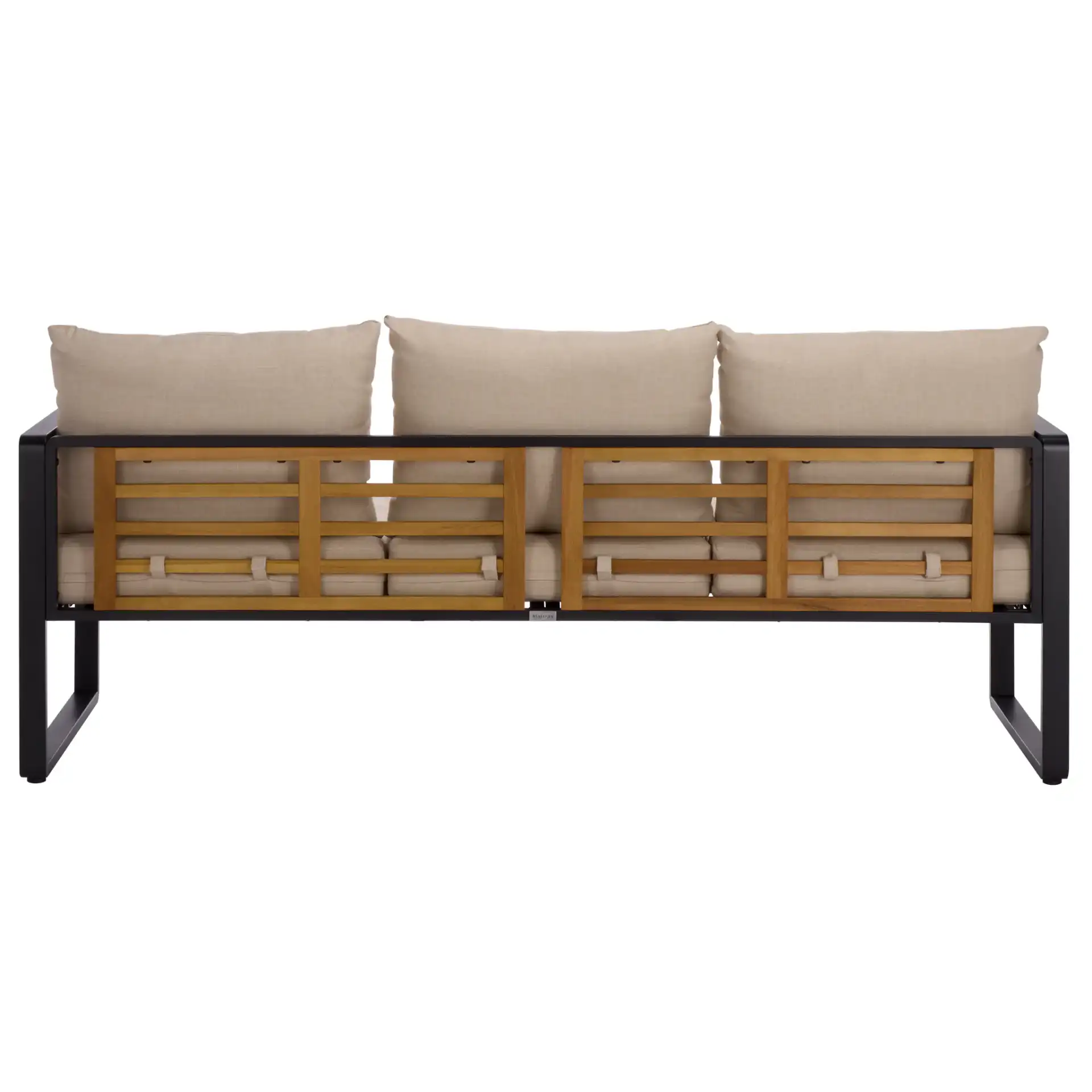 Baker Three-Seater Sofa in Black / Taupe, detail view