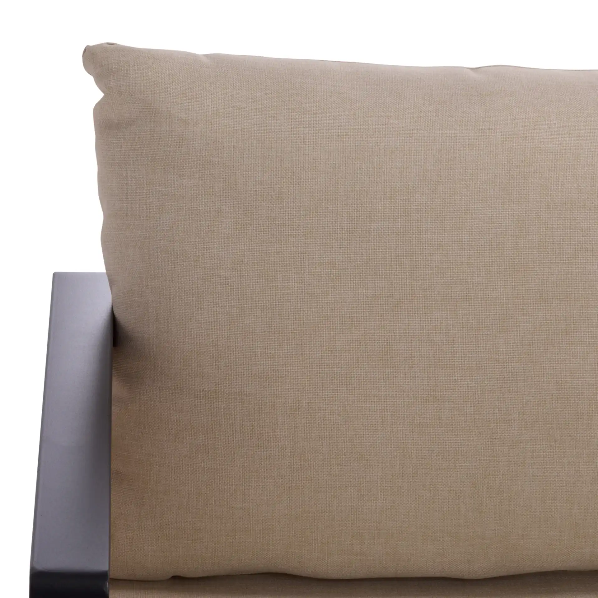 Baker Three-Seater Sofa in Black / Taupe in a styled room