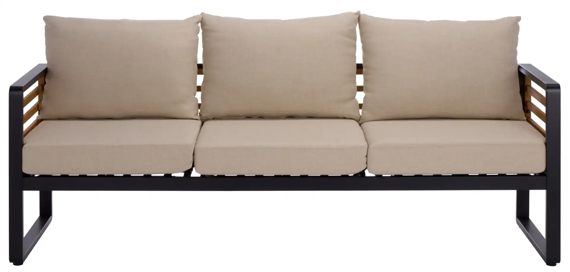 Baker Three-Seater Sofa in Black / Taupe