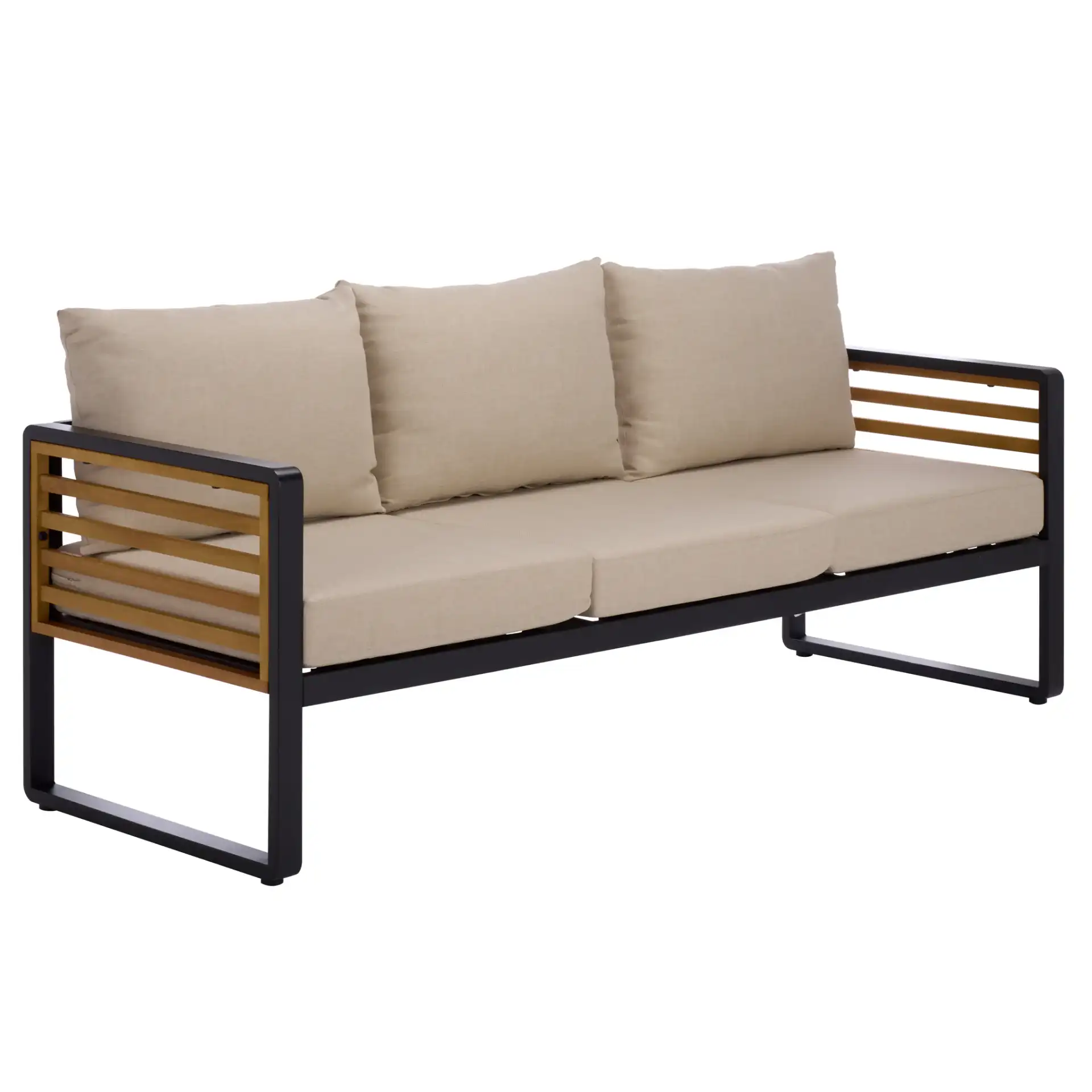 Baker Three-Seater Sofa in Black / Taupe, detail view