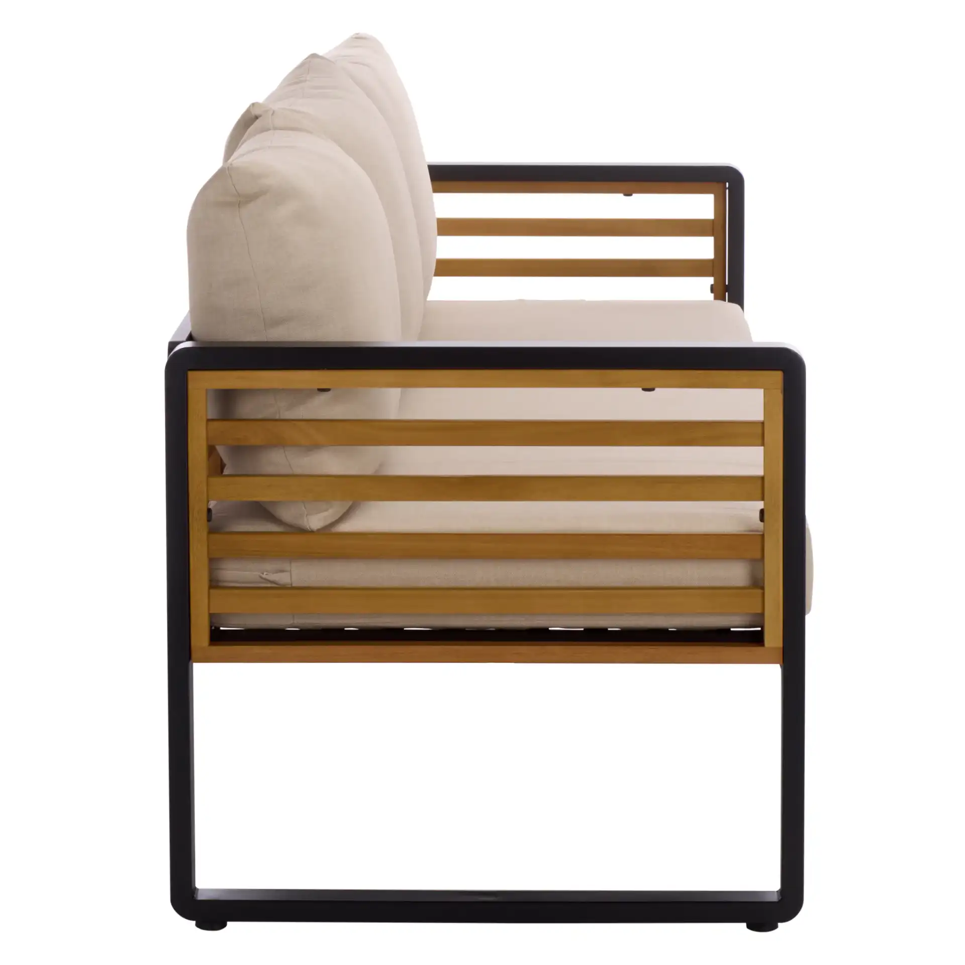 Baker Three-Seater Sofa in Black / Taupe, detail view