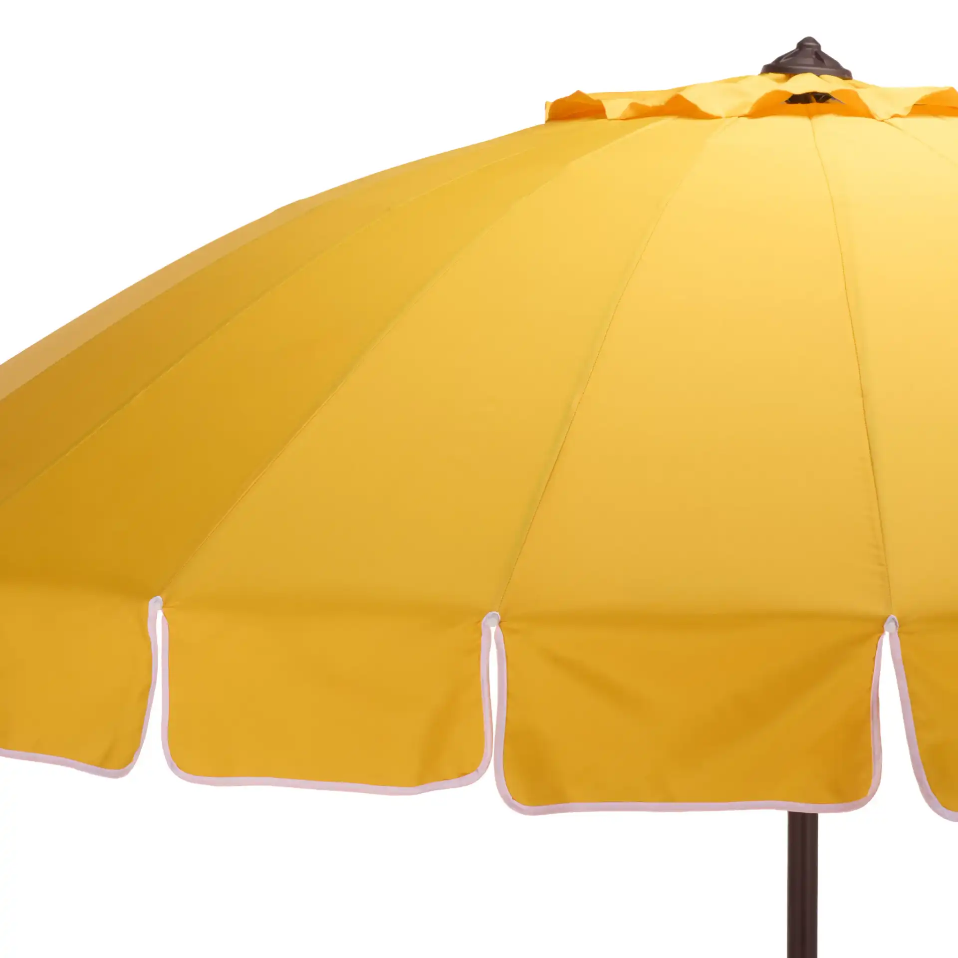 Panza 9-Foot Crank Umbrella in Yellow in a styled room