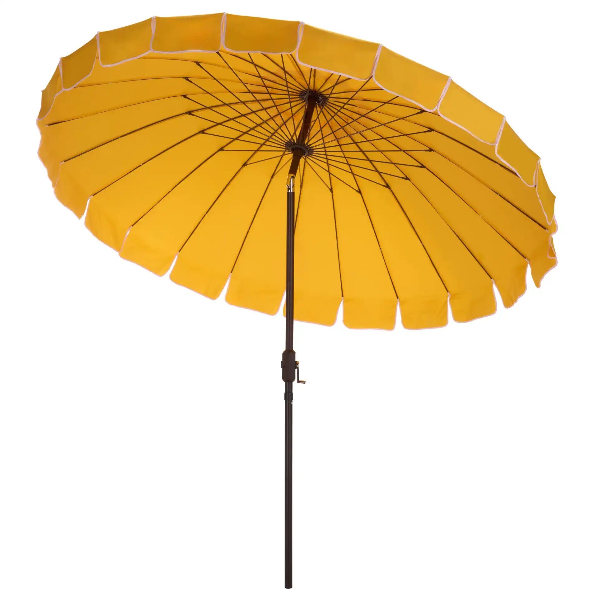 Panza 9-Foot Crank Umbrella in Yellow, detail view