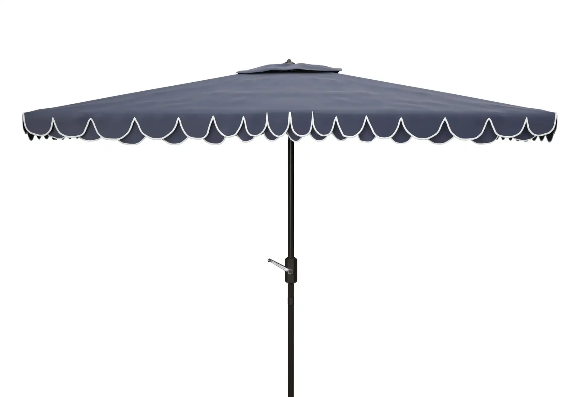 Valance 6.5X10-Foot Rectangular Umbrella in Navy Blue / White, detail view