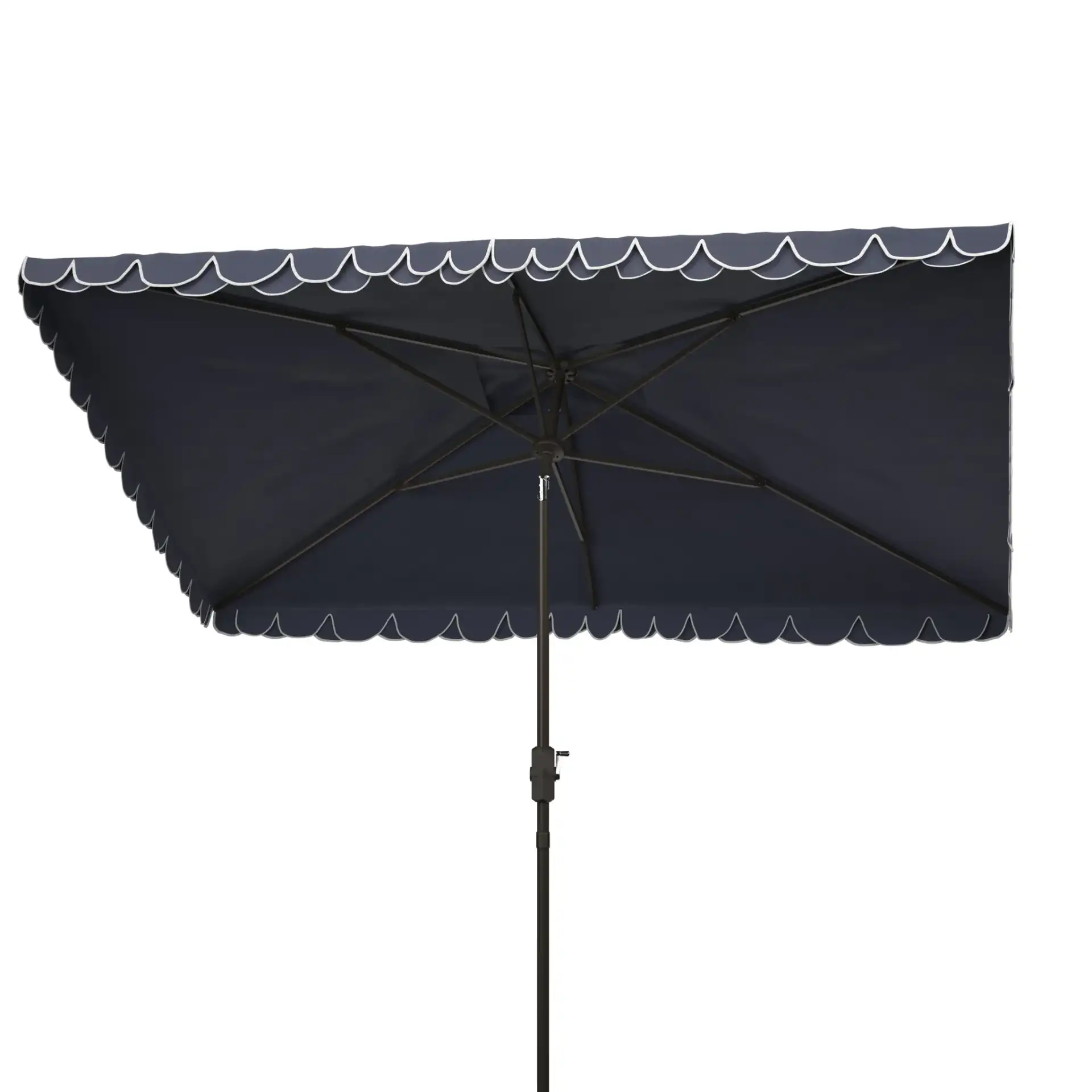 Valance 6.5X10-Foot Rectangular Umbrella in Navy Blue / White