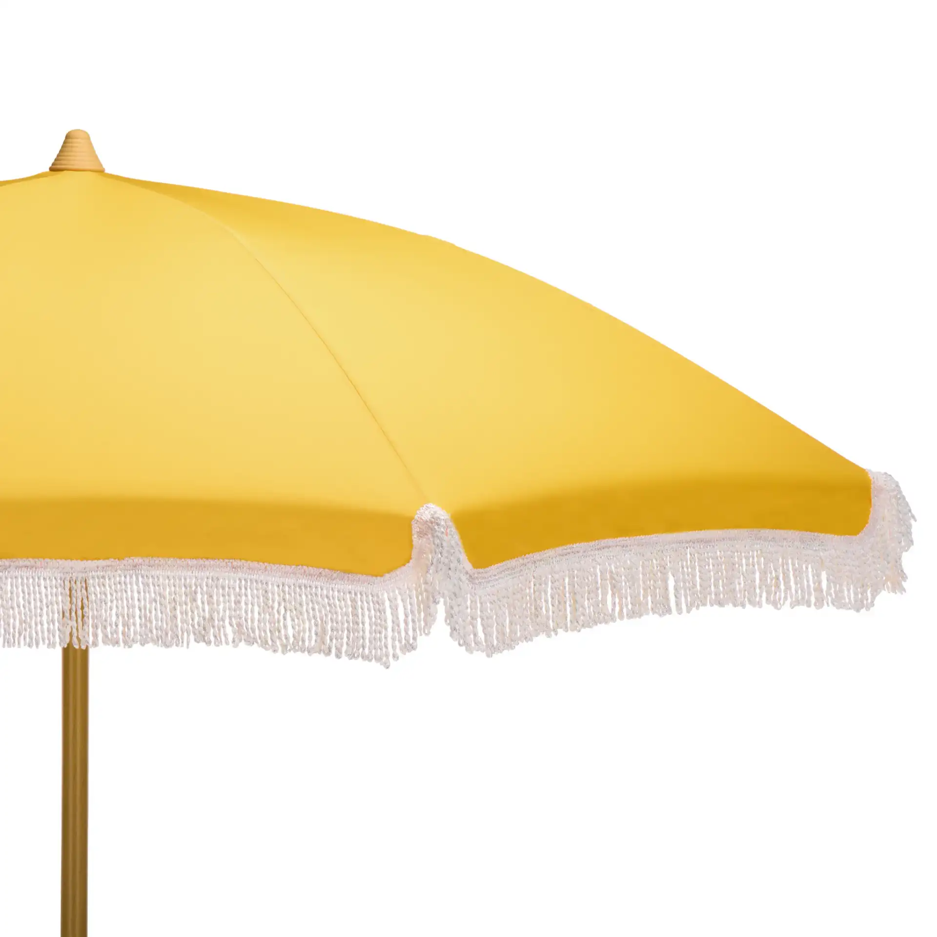 Valencia 6.5-Foot Beach Umbrella in Yellow in a styled room