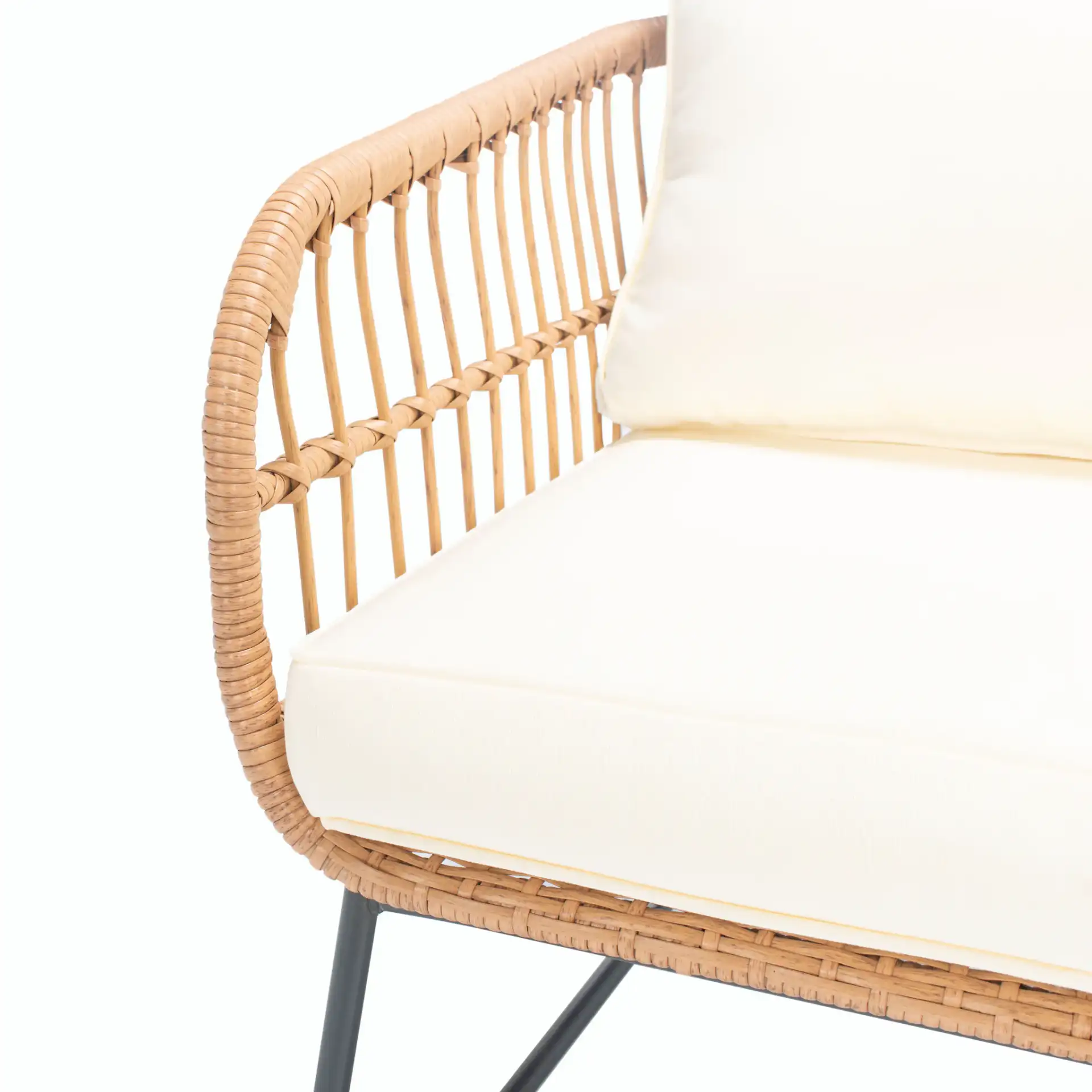 Venta Five-Piece Living Set in Natural / Beige in a styled room
