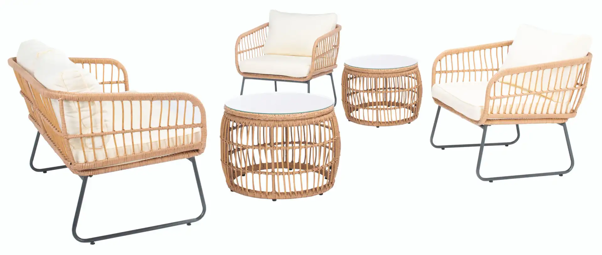 Venta Five-Piece Living Set in Natural / Beige