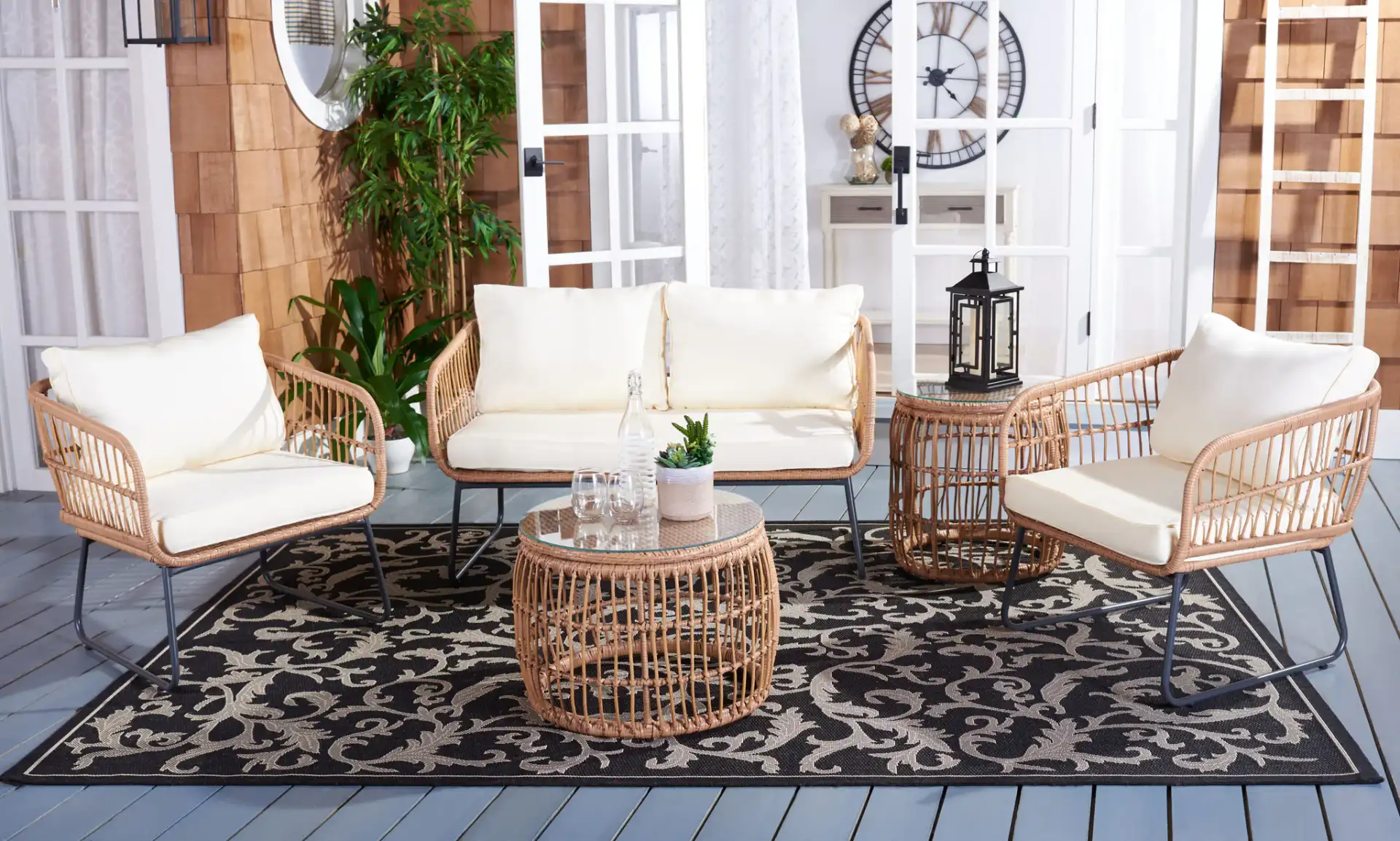 Venta Five-Piece Living Set in Natural / Beige, detail view