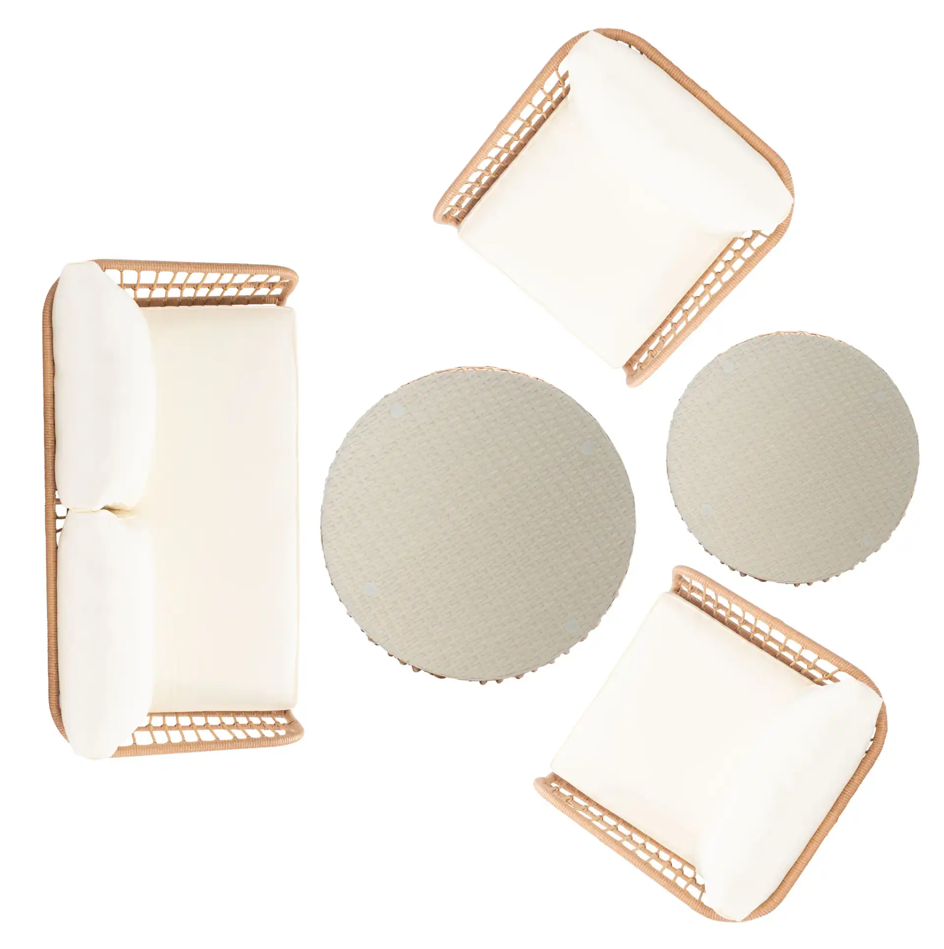 Venta Five-Piece Living Set in Natural / Beige, detail view