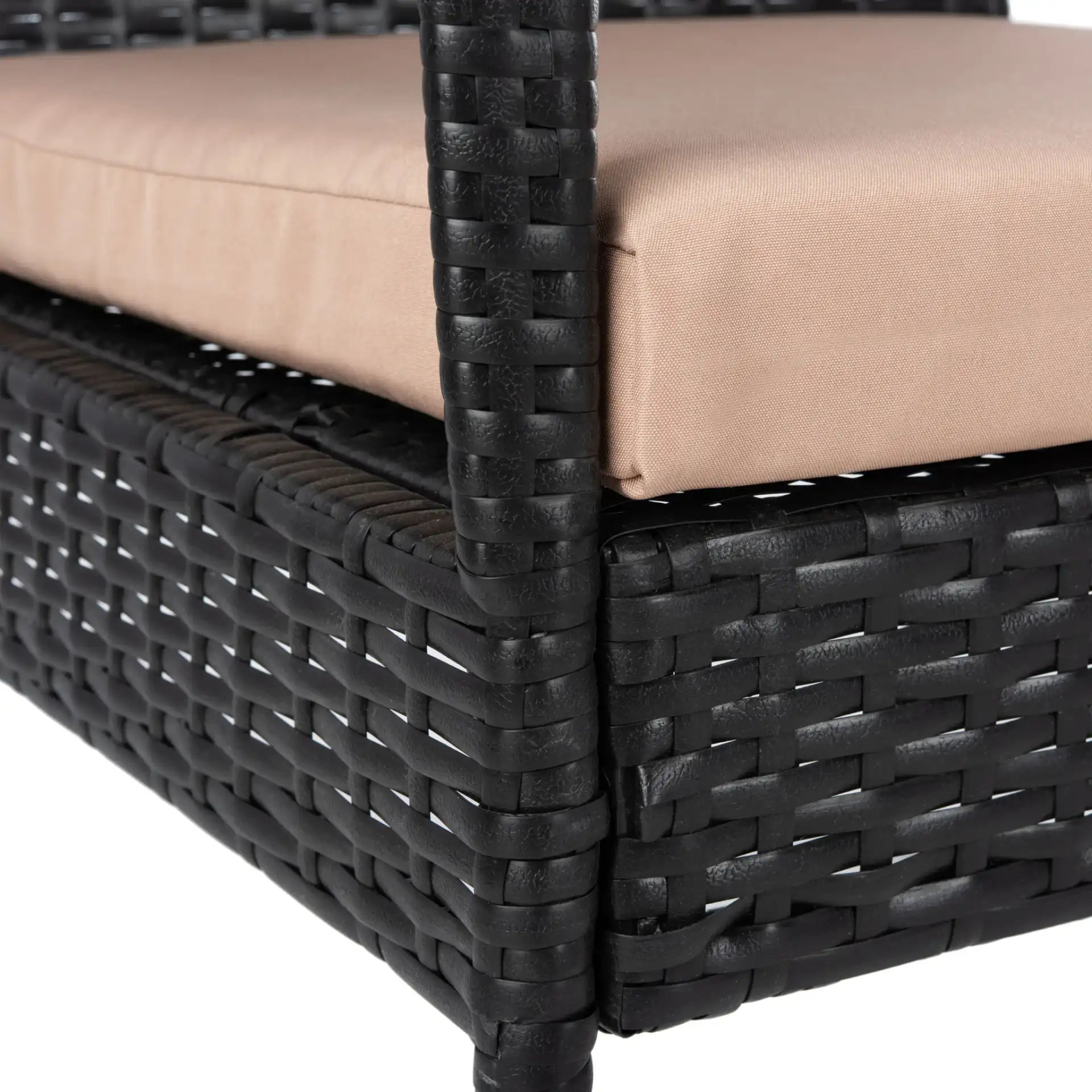 Moore Three-Piece Lounge Set in Black / Beige in a styled room