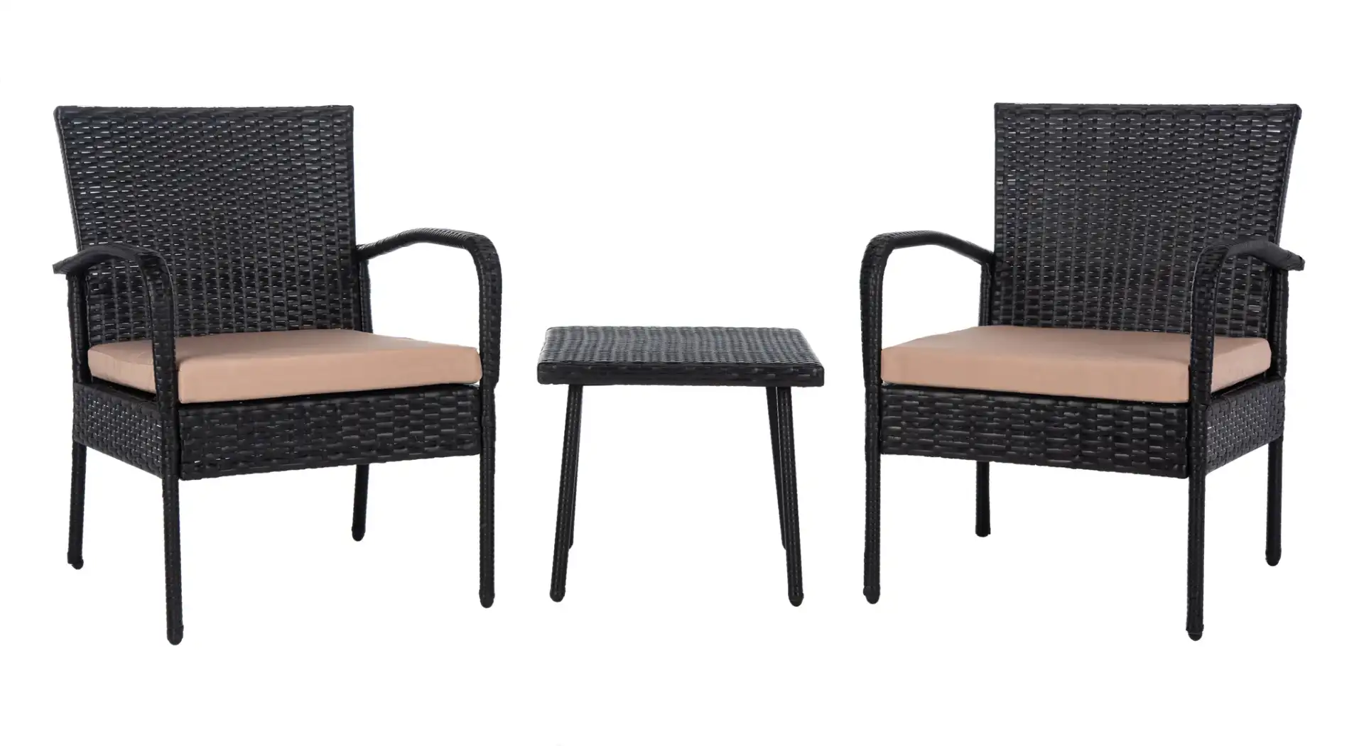 Moore Three-Piece Lounge Set in Black / Beige in a styled room