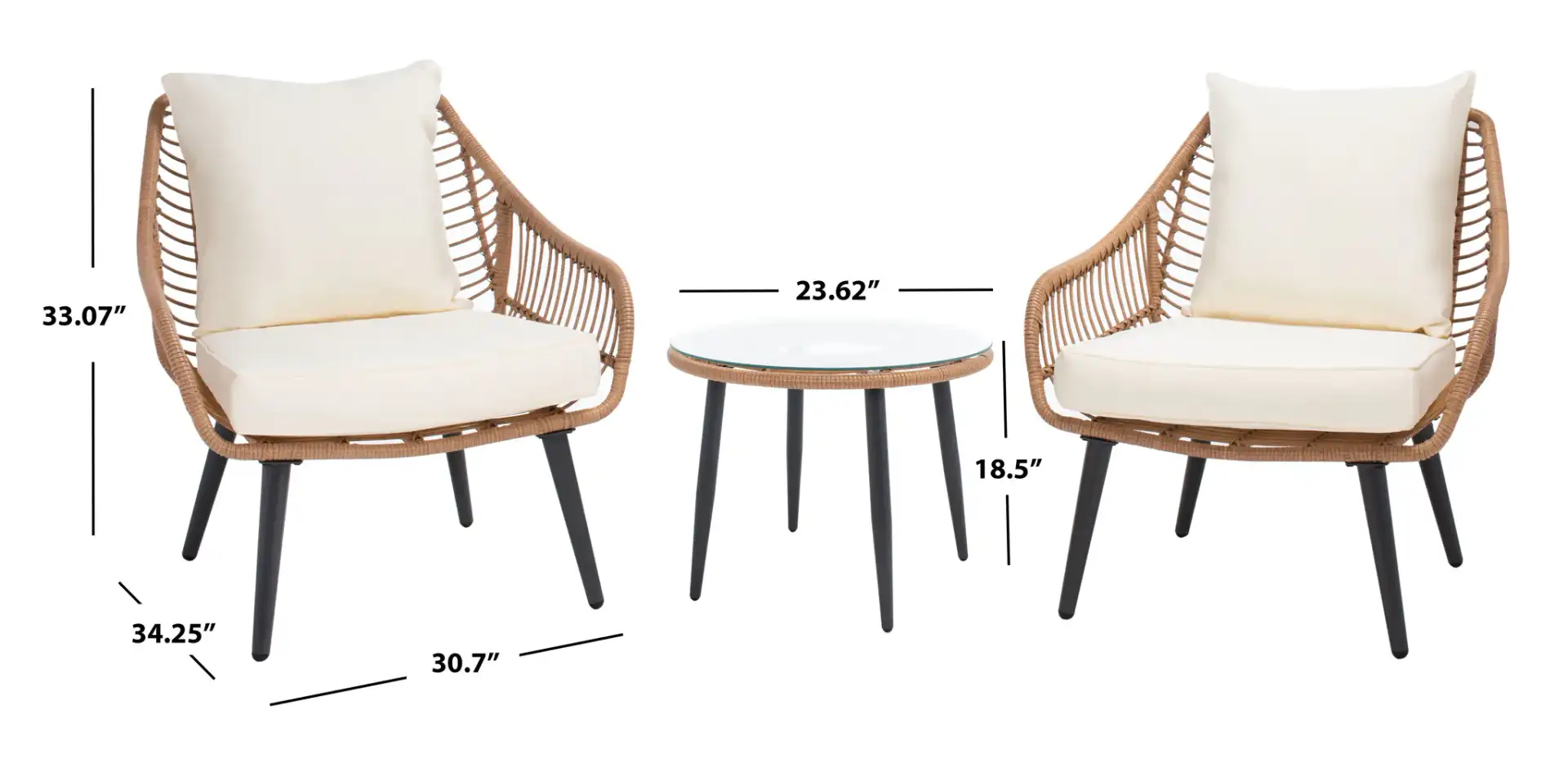 Warlen Three-Piece Lounger Set in Natural / Beige, detail view