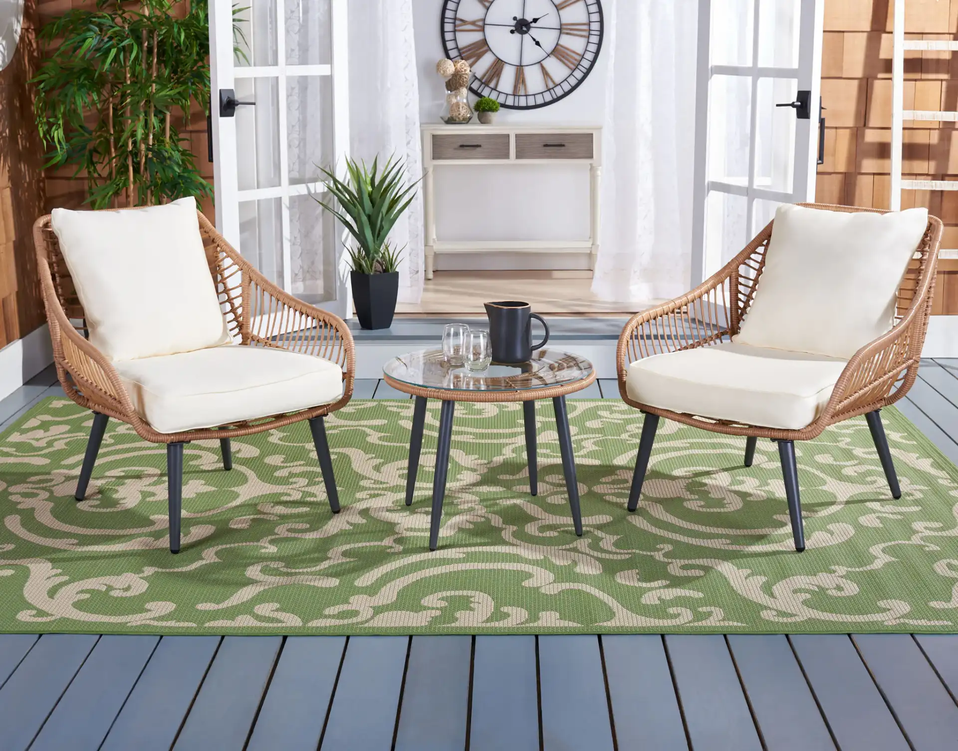 Warlen Three-Piece Lounger Set in Natural / Beige in a styled room