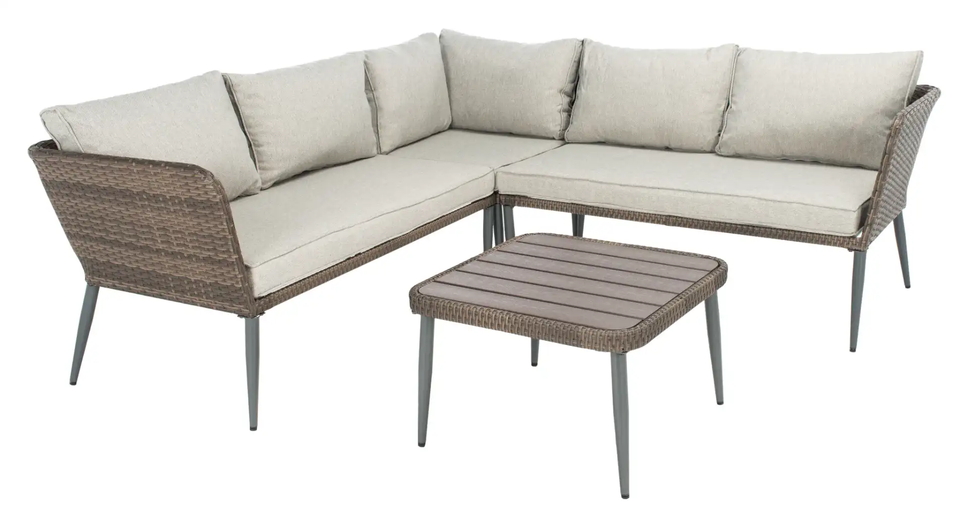 Serson Four-Piece Sofa Set in Black / Beige, detail view