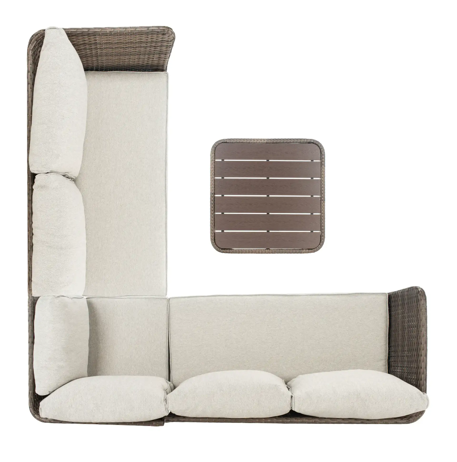 Serson Four-Piece Sofa Set in Black / Beige, detail view