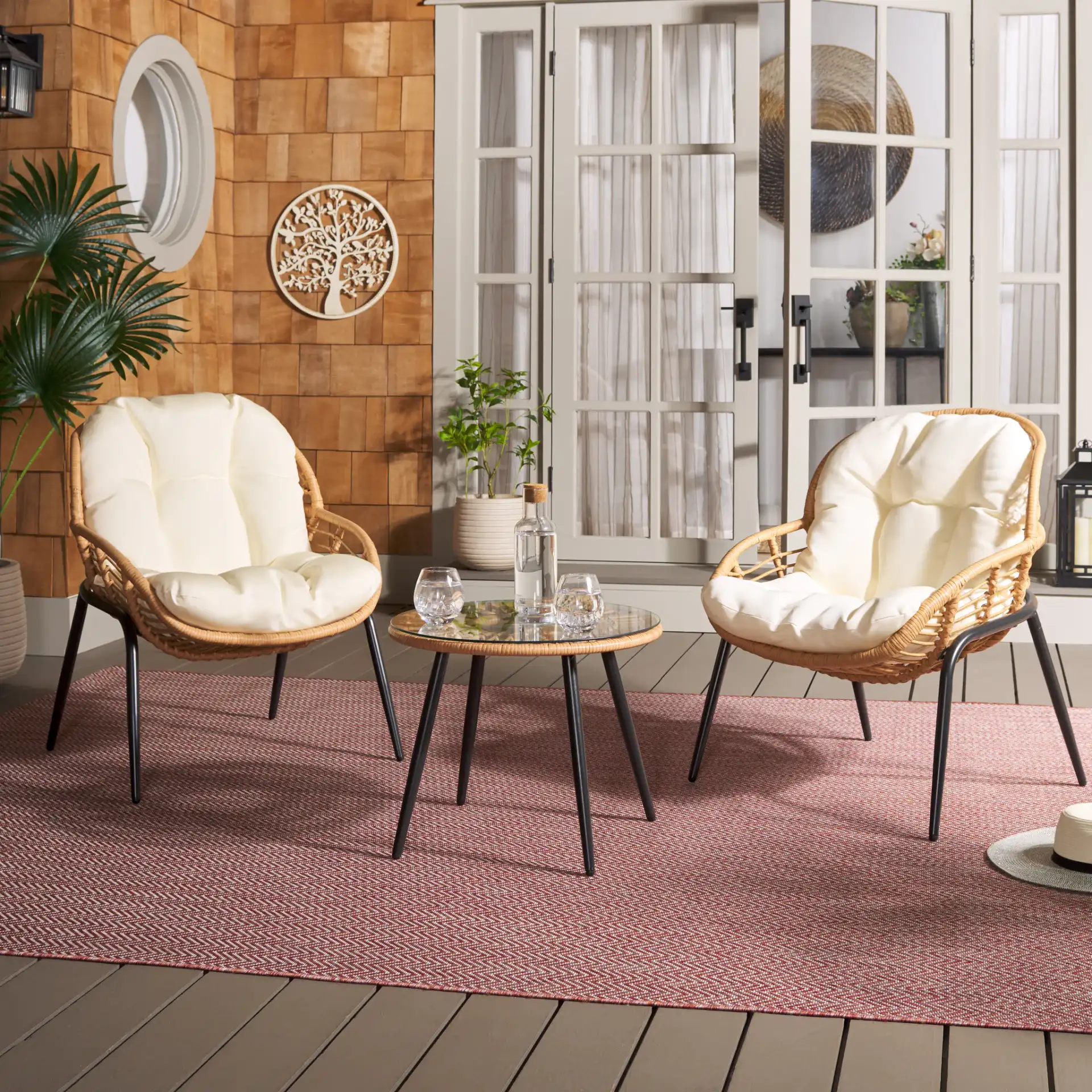 Mott Three-Piece Lounge Set in Natural / Beige in a styled room