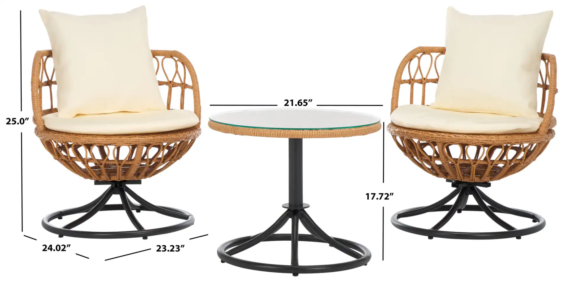 Colby Three-Piece Set in Natural / Beige, detail view