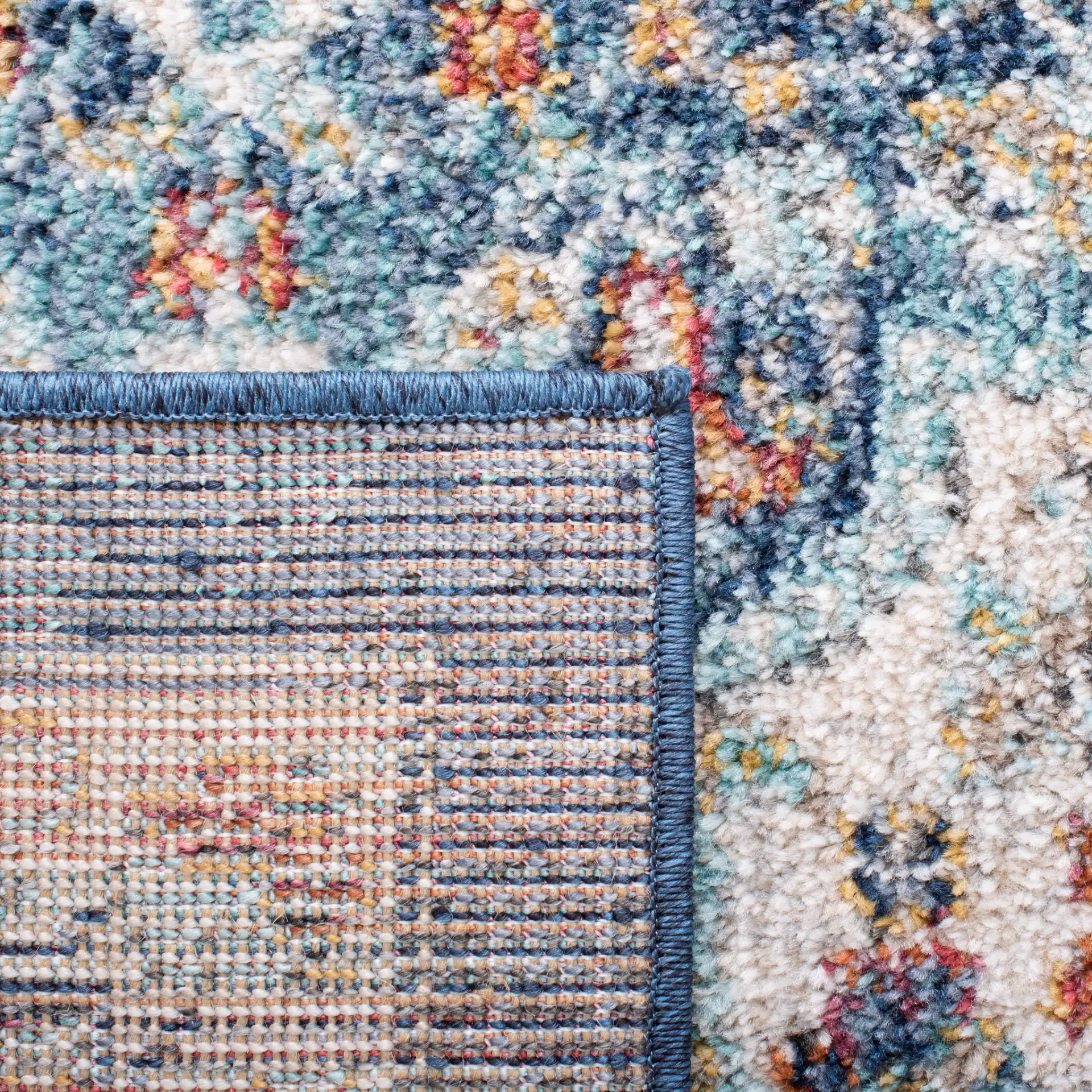 Phoenix Medallion Rug in Navy / Ivory in a styled room