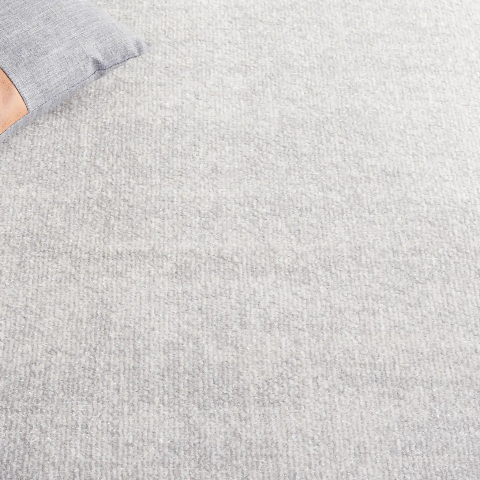 Phoenix Block Border Rug in Light Gray / Beige Charcoal in a styled room