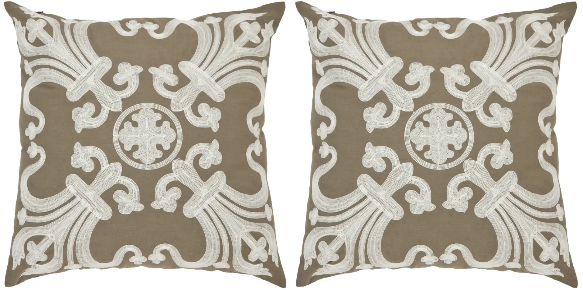 Collette Pillow (Set of 2) in Olive, detail view